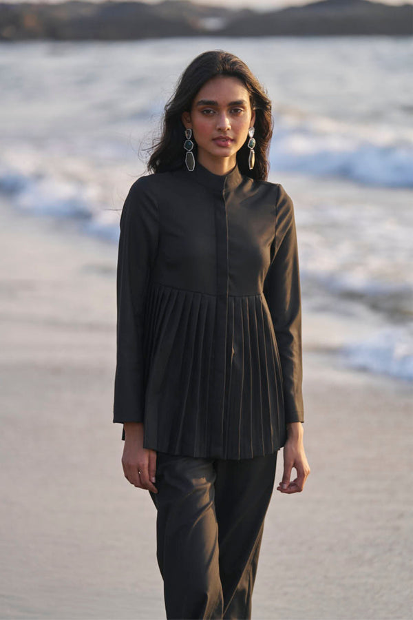 Dash & Dot - Pleated Peplum Top - Elahe