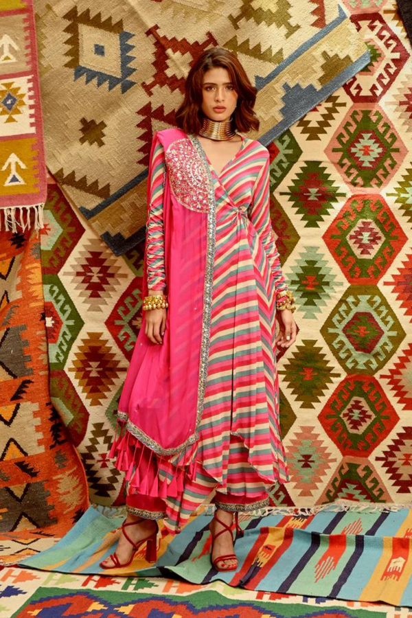 Pink Angrakha Set