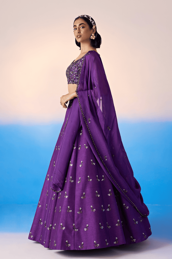 Mirroir - Royal Purple Lehenga Set