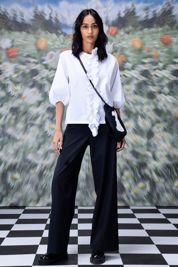 Genes - Frill Collar Top White