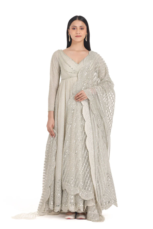 Ivory Anarkali Set main image 1