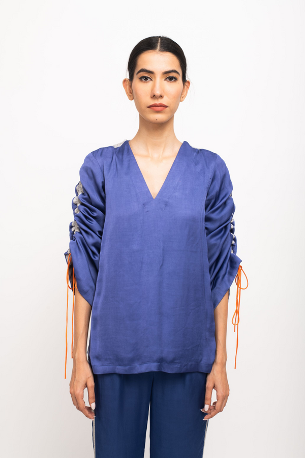 Blue-Grey Half &Half Rouching Set main image 0