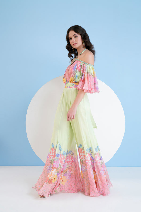 Mandira Wirk - Meridian Printed Flared Jumpsuit