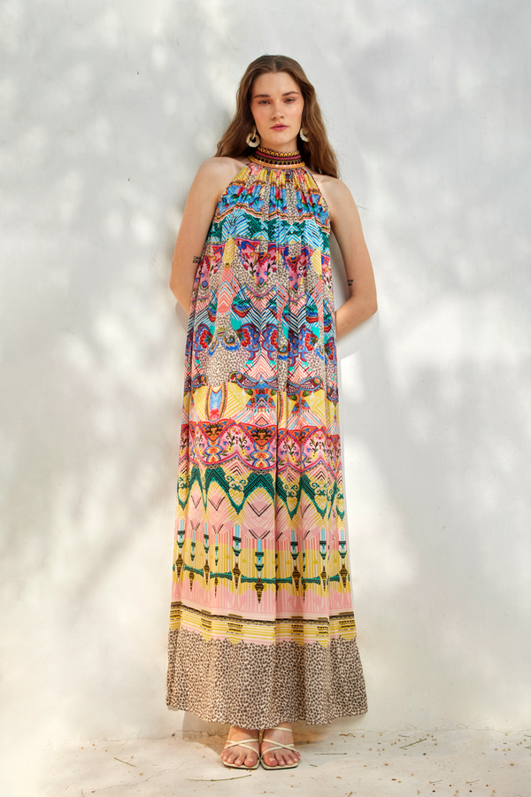 Bhanuni by Jyoti - Halter Neck Maxi Dress - Elahe Bhanuni by Jyoti - Halter Neck Maxi Dress - Elahe