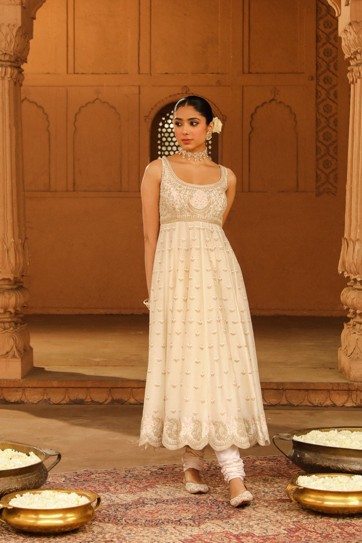 Daisy Ivory Wafiya Anarkali Set