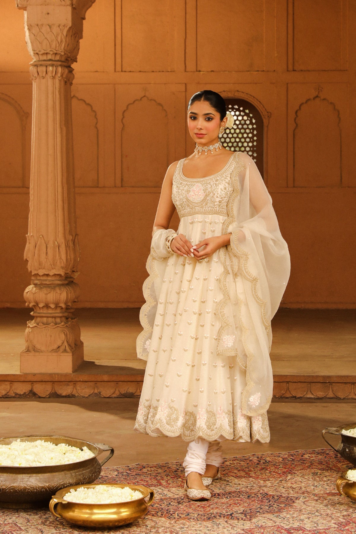 Daisy Ivory Wafiya Anarkali Set