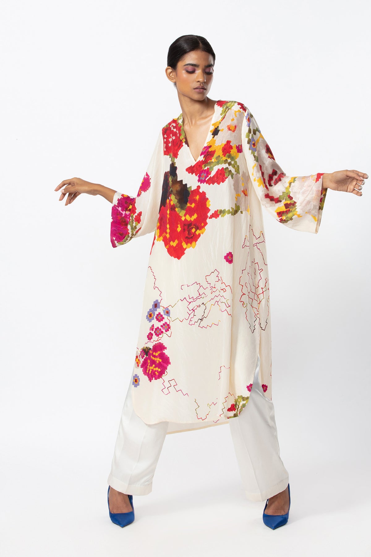 Abstract Floral Tunic Set