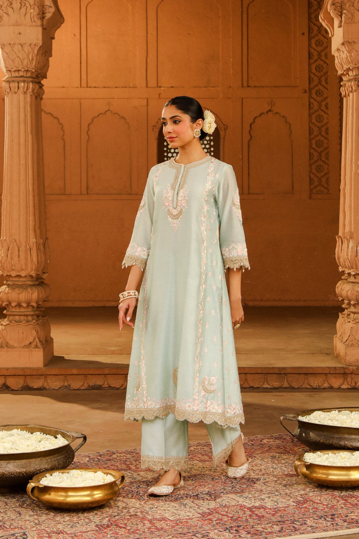 Misty Green Yasna Kurta Set