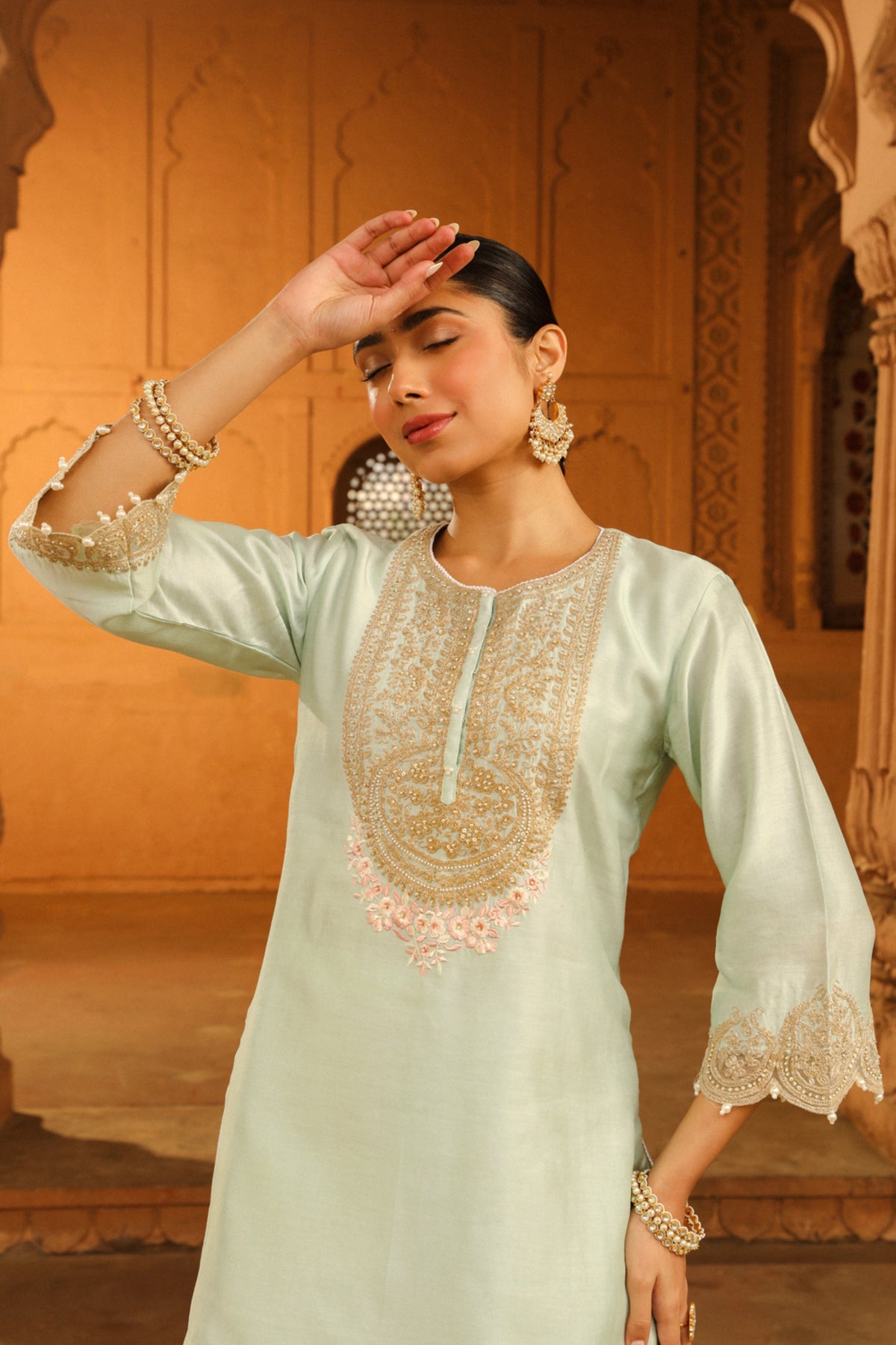 Misty Green Arisa Kurta Set