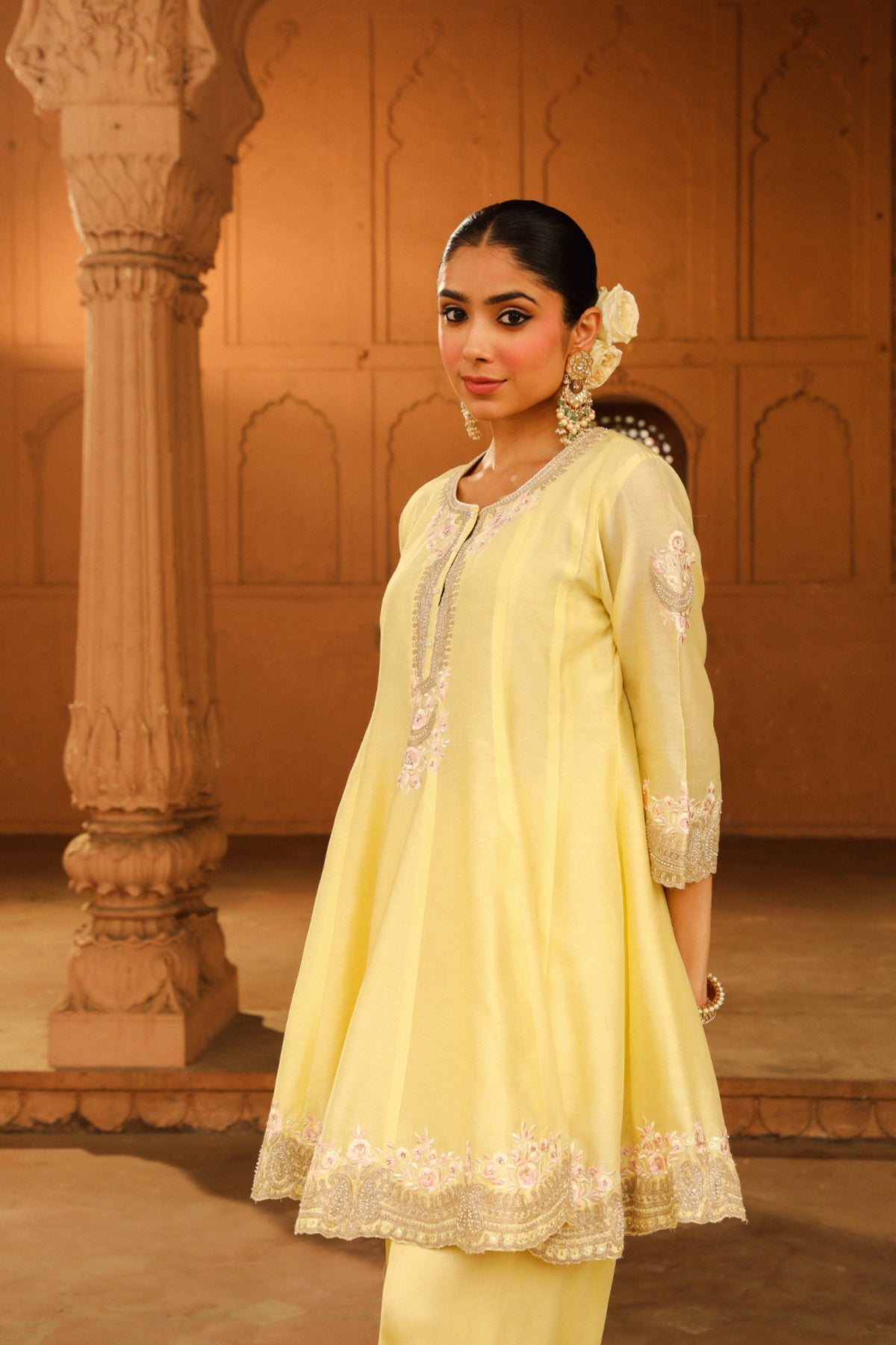 Lemon Yellow Faria Kurta Set