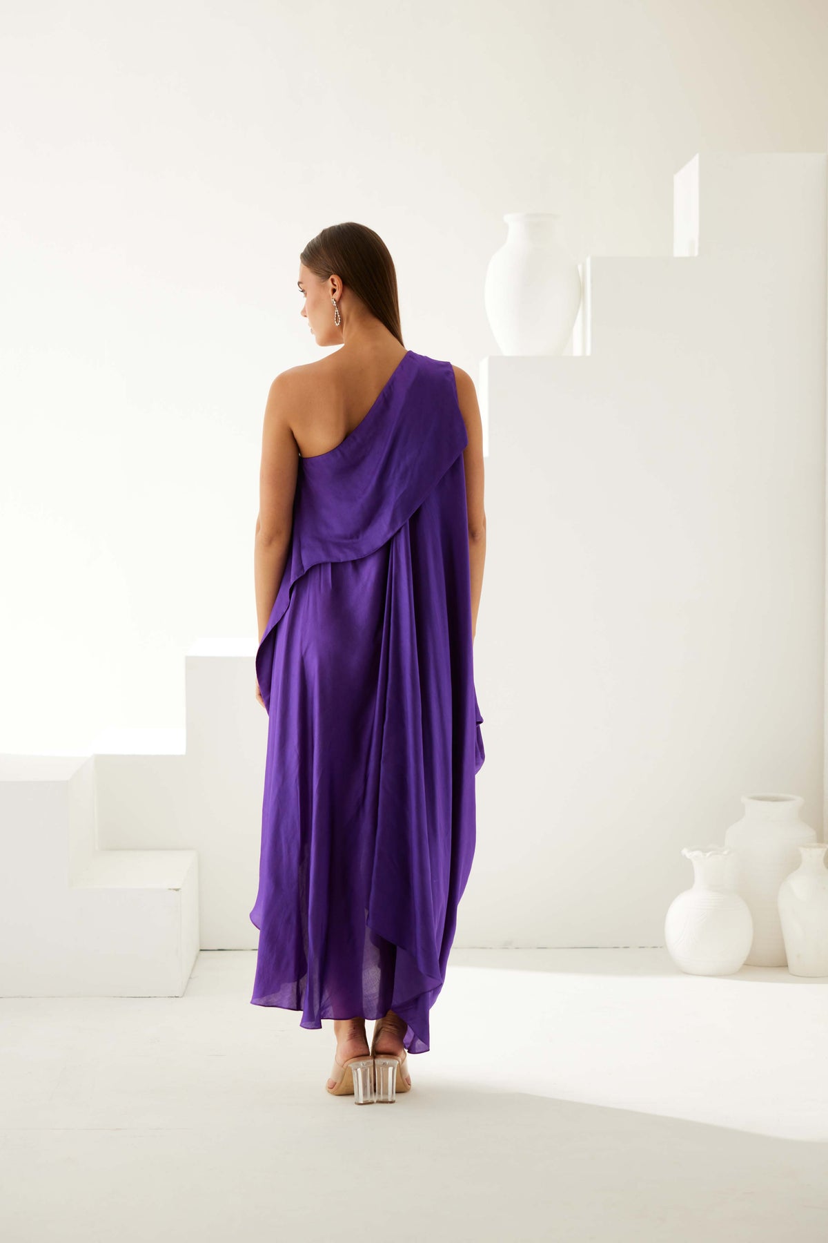 Voilet Asymmetrical Maxi Dress