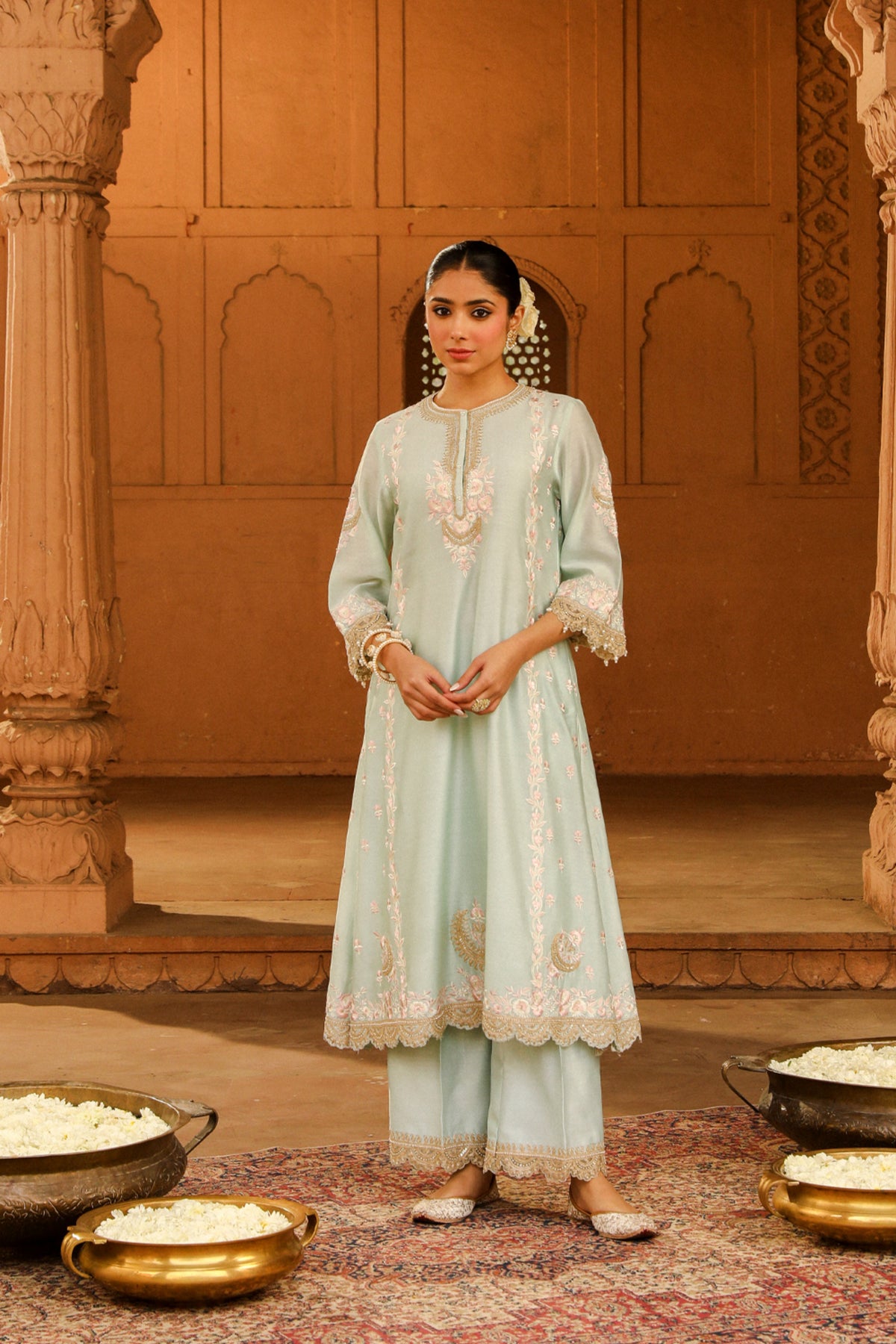 Misty Green Yasna Kurta Set