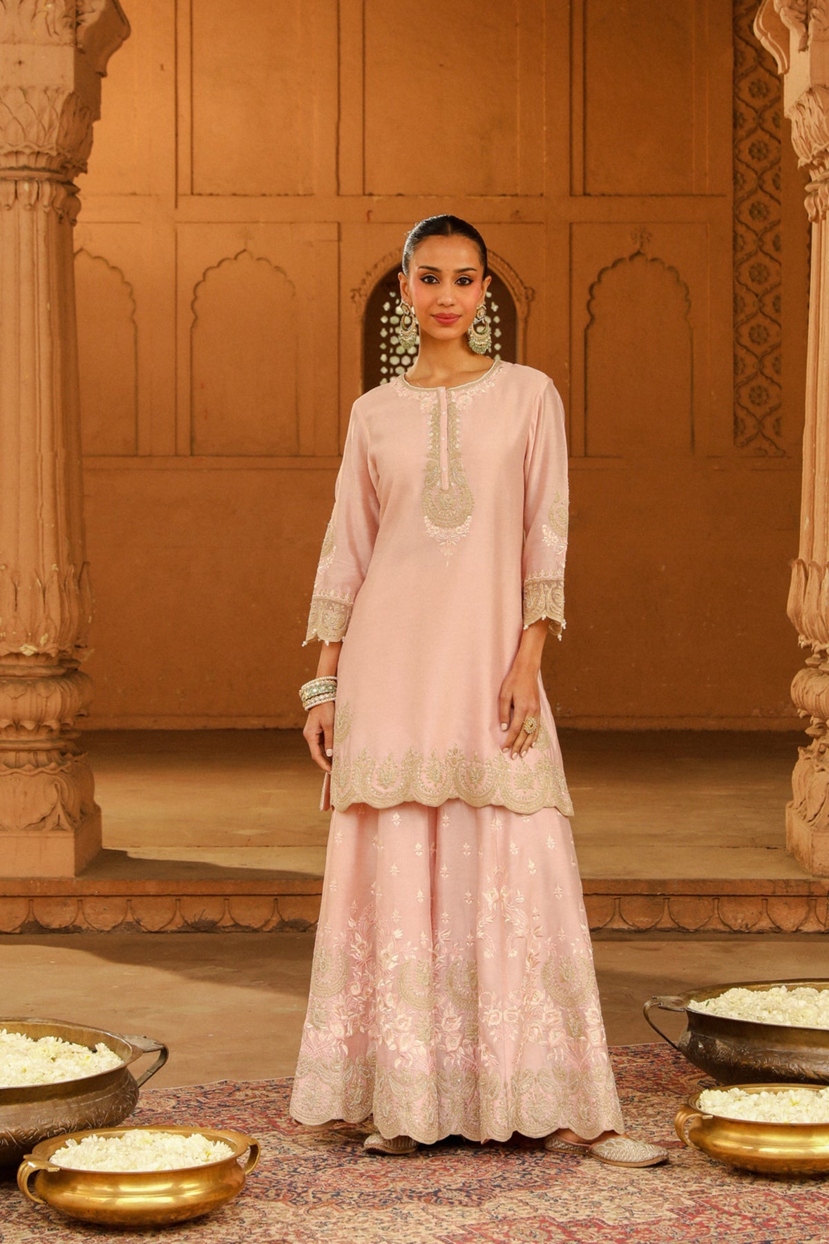 Blush Pink Ayda Sharara Set