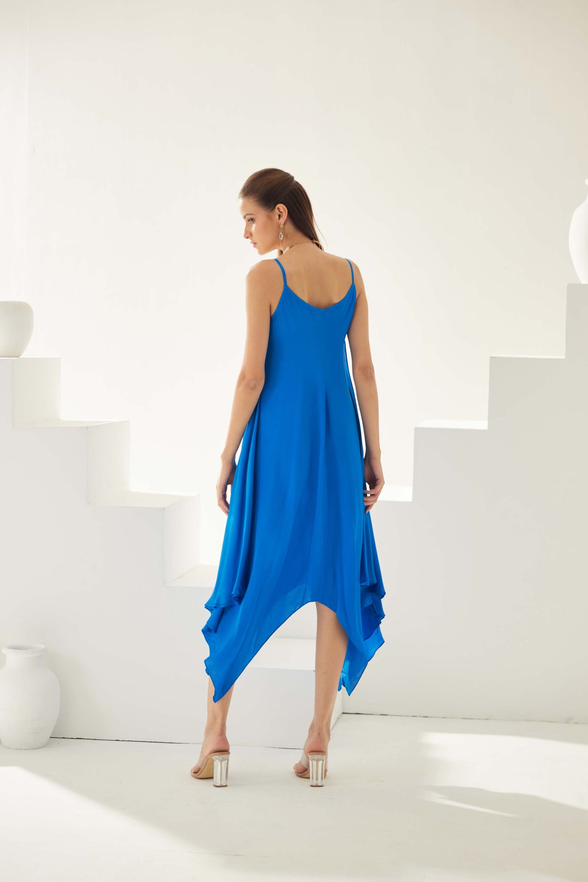 Cobalt Blue Strappy Midi Dress