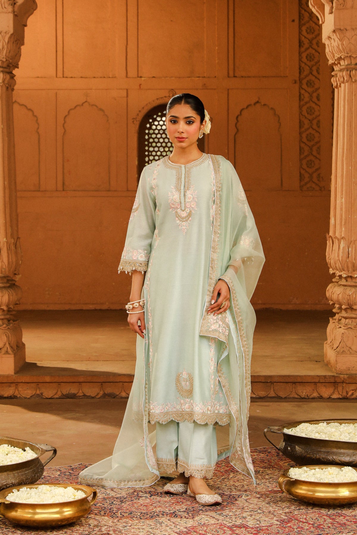 Misty Green Yasna Kurta Set