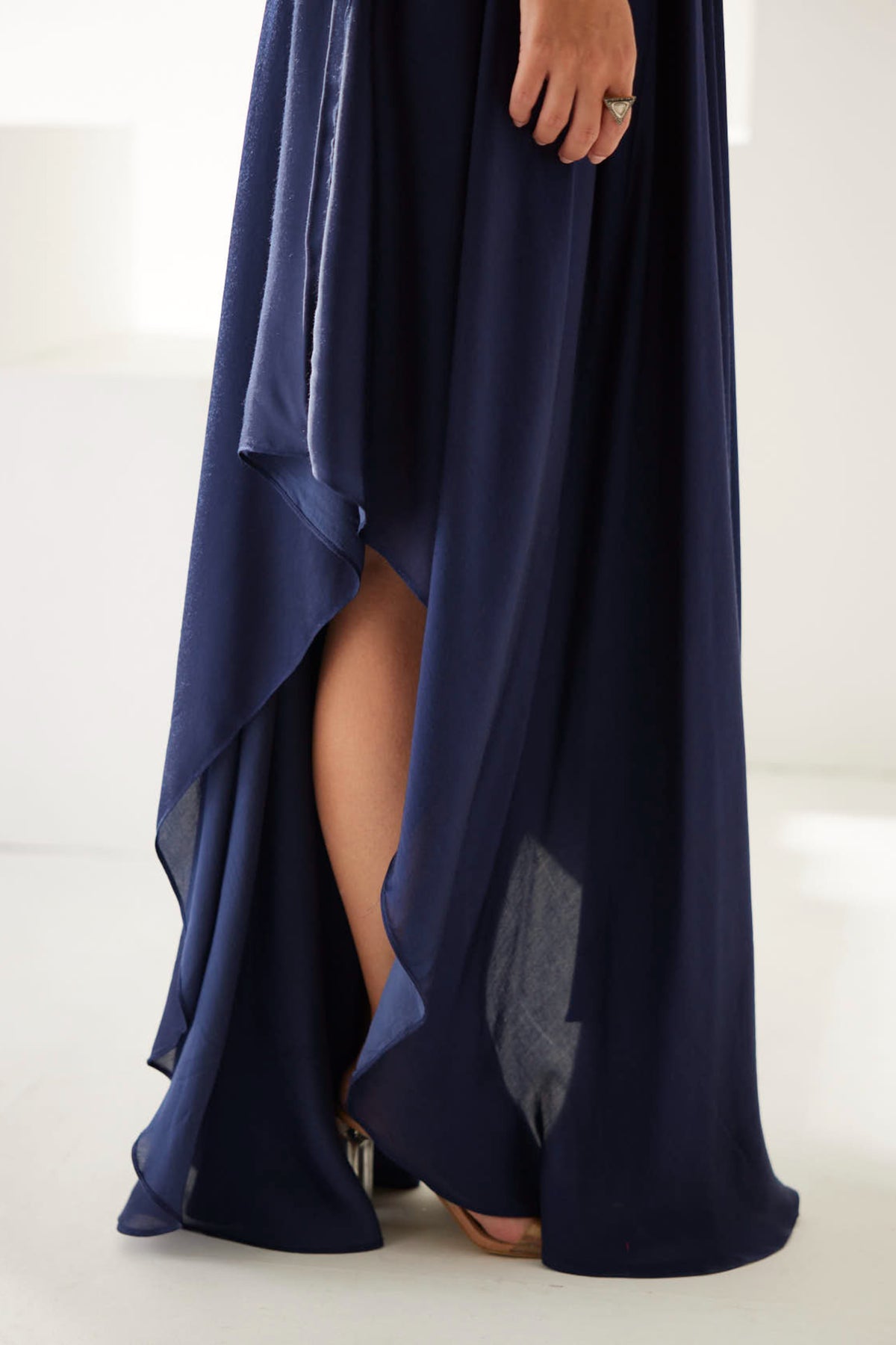 Navy V-neck Maxi Dress