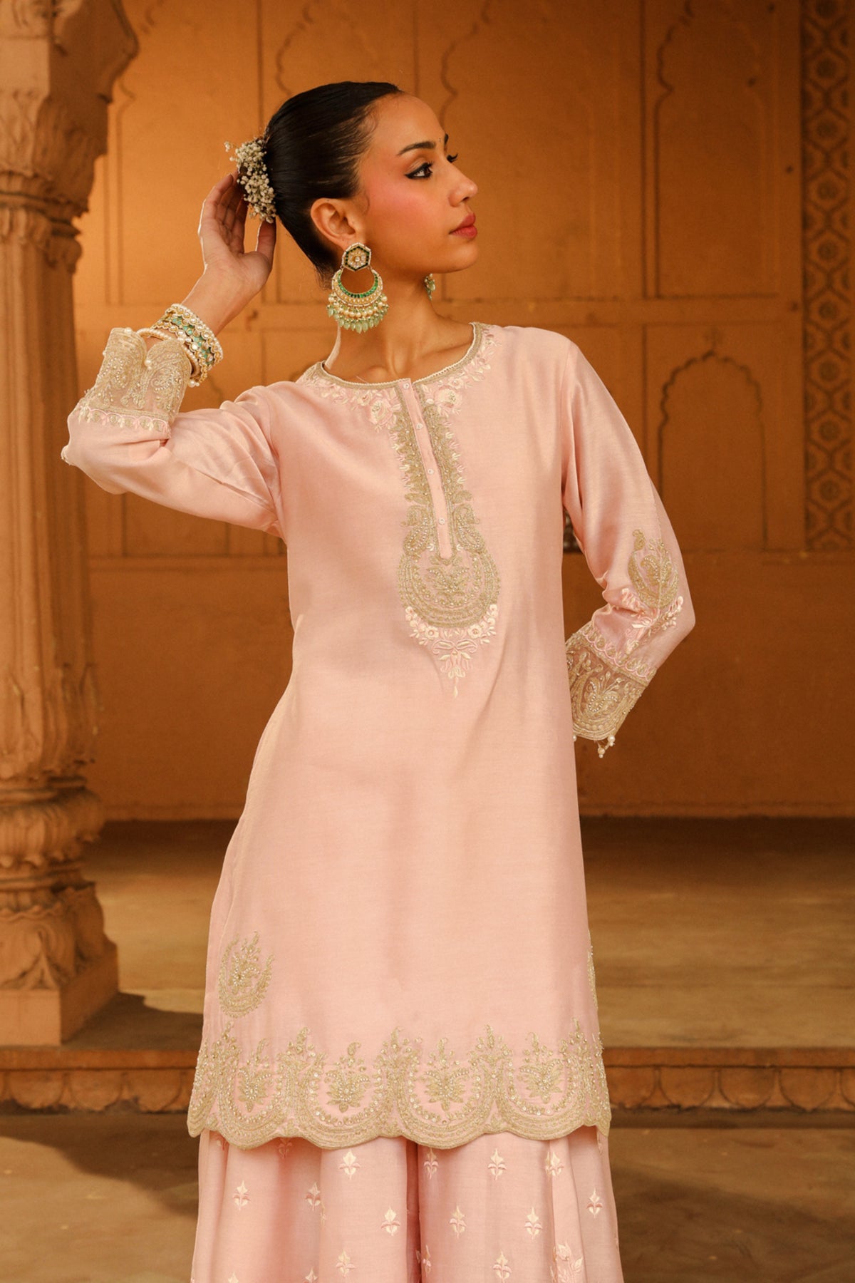 Blush Pink Ayda Sharara Set