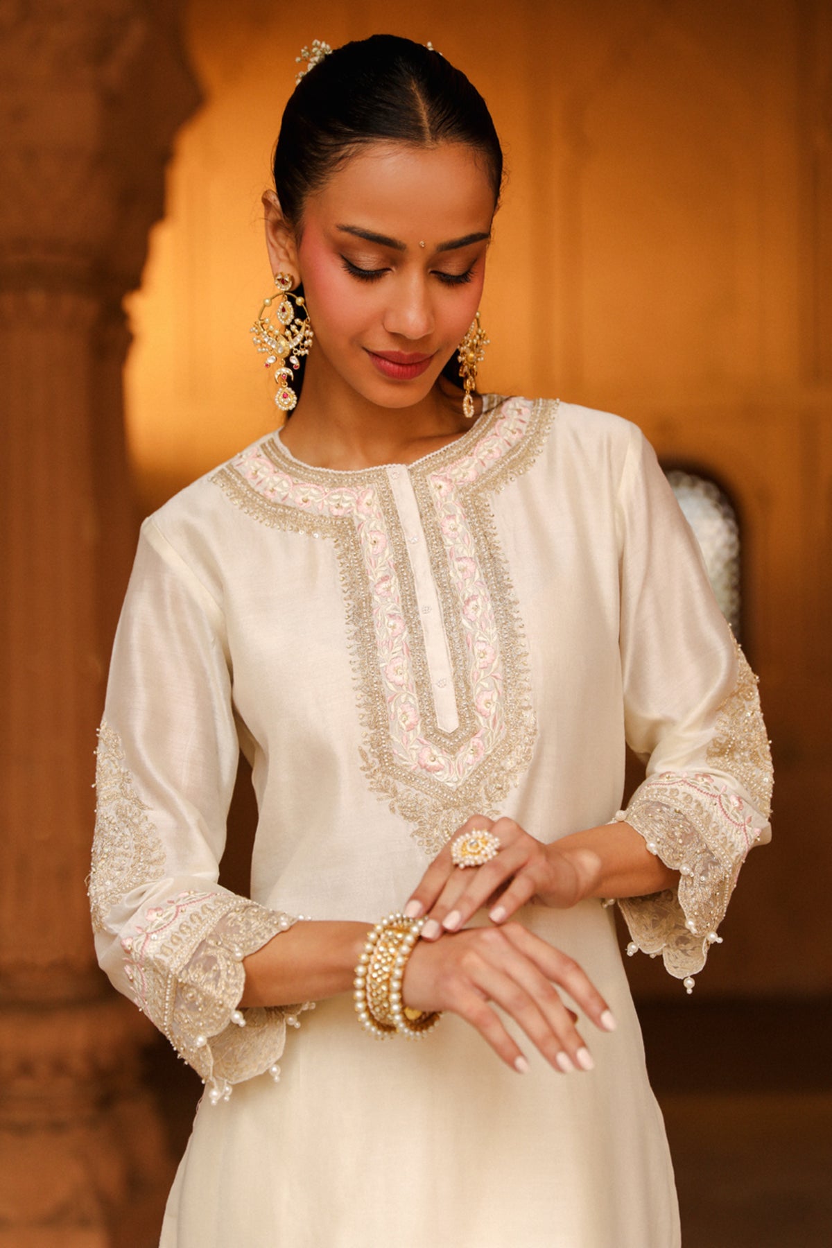 Daisy Ivory Anika Kurta Set