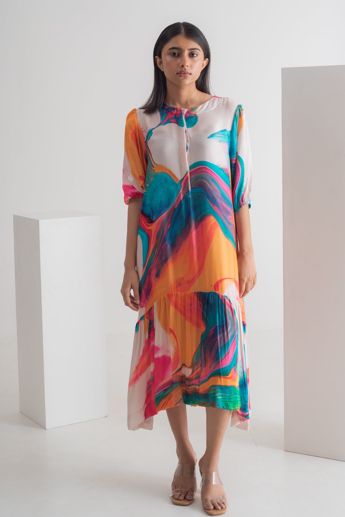 Multicolour Abstract Print  Dress