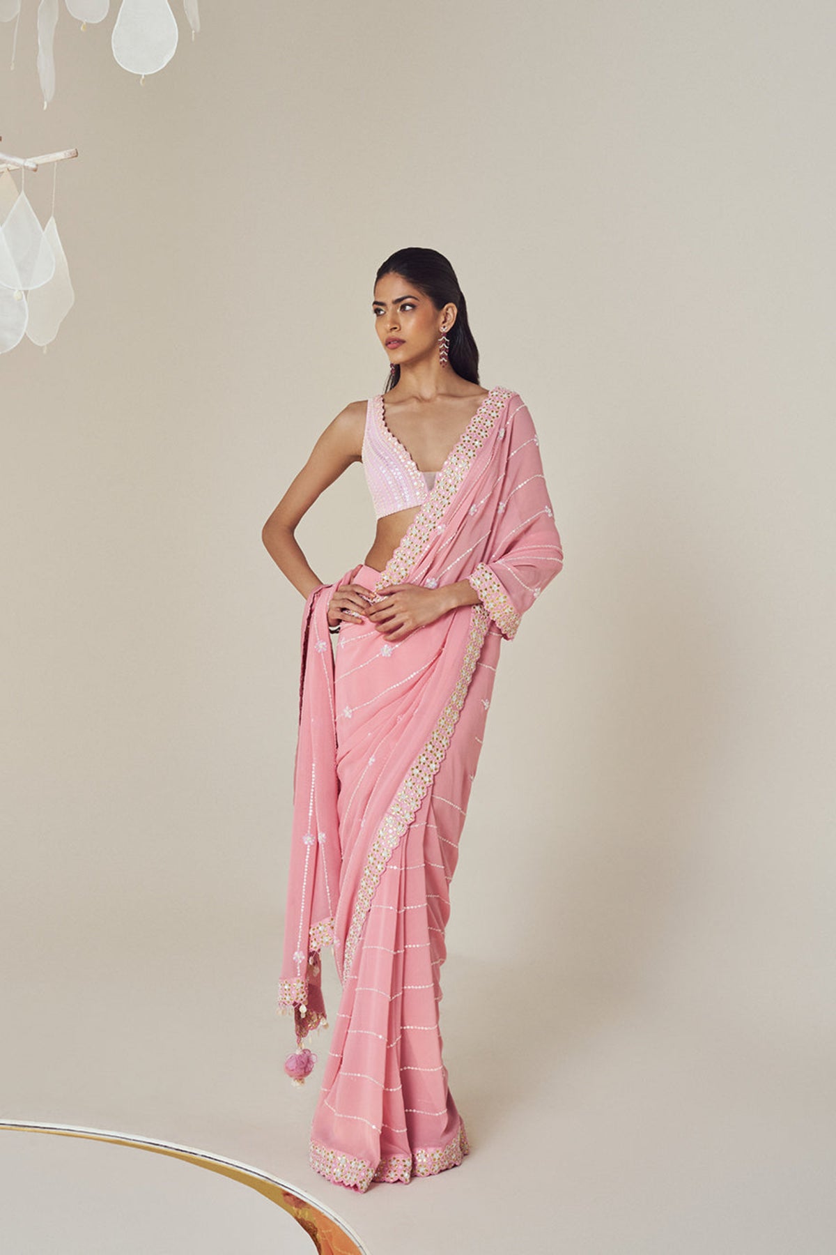 Pyazi Pink Saree