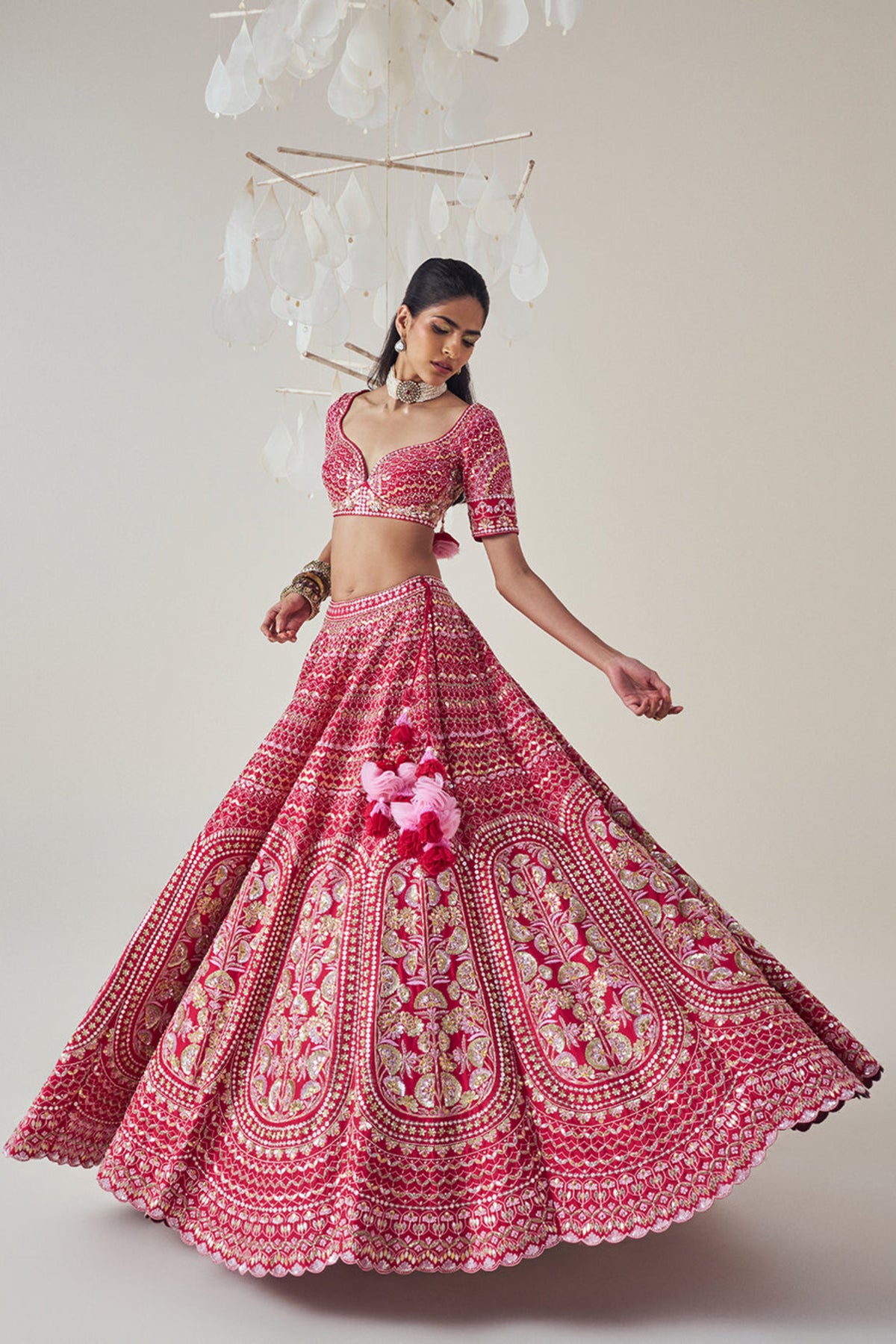 Ruby Red Lehenga Set