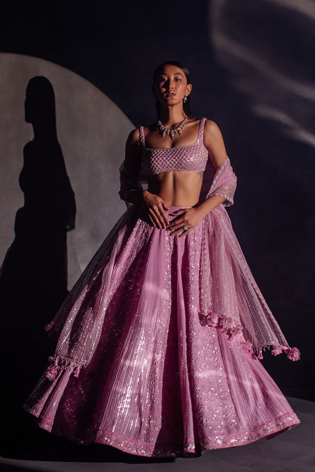 Lilac Georgette Lehenga Set