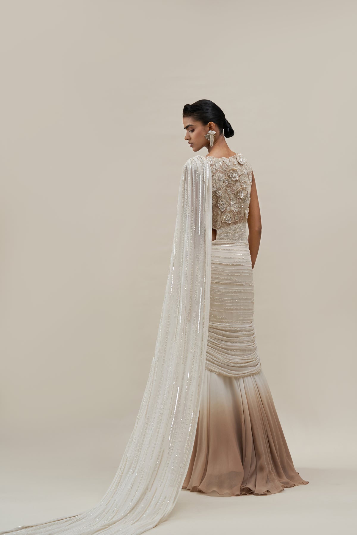 Poppy Bloom Saree Gown