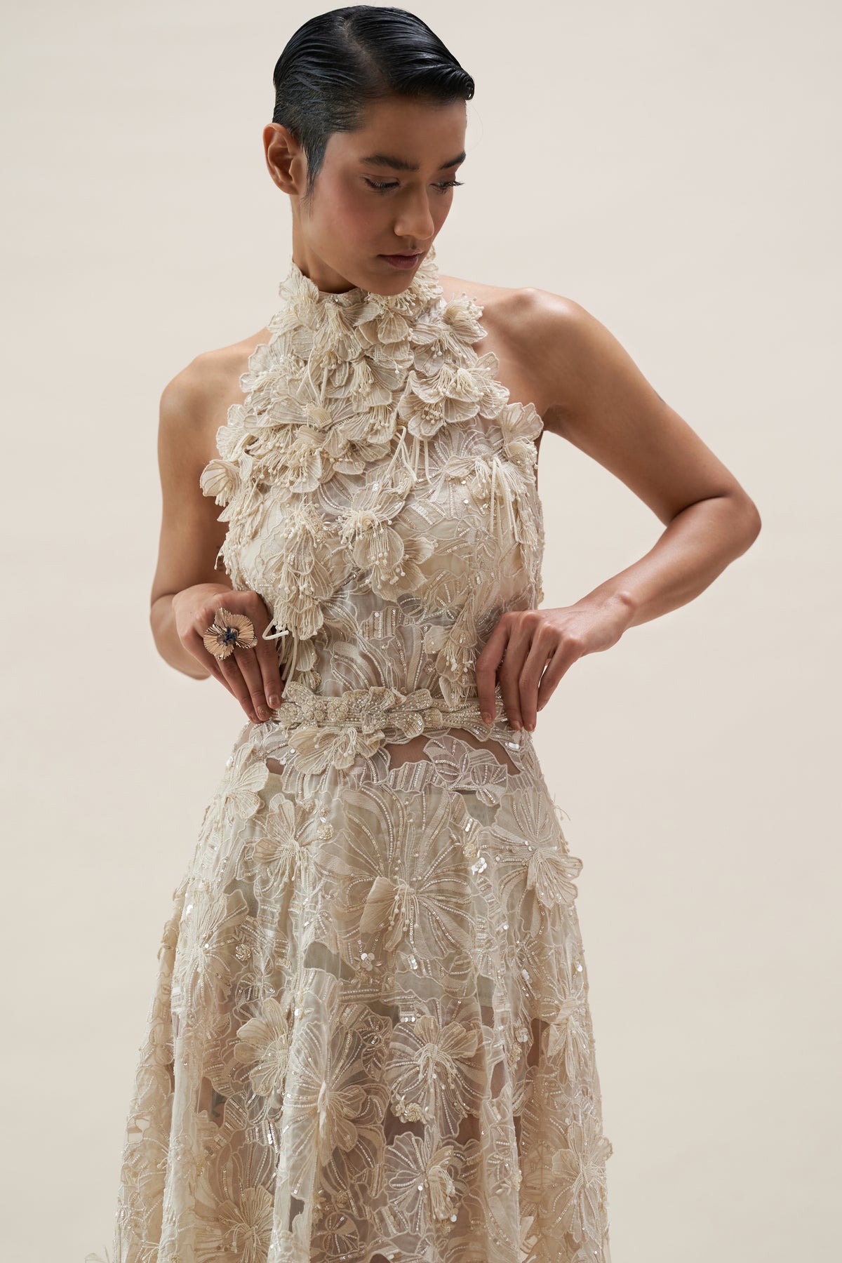 Ivory Hibiscus Bloom Dress