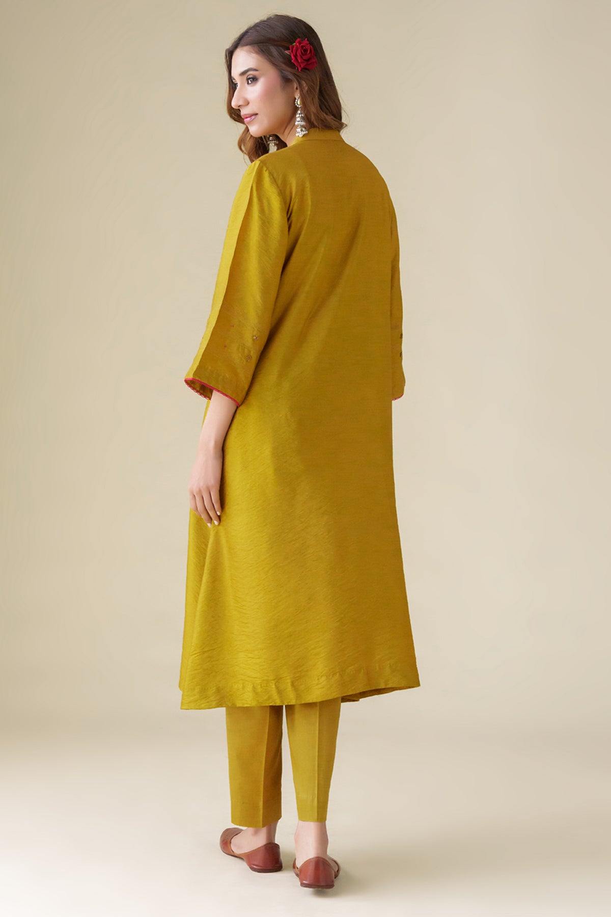 Mustard Embroidered Shriya Kurta Set