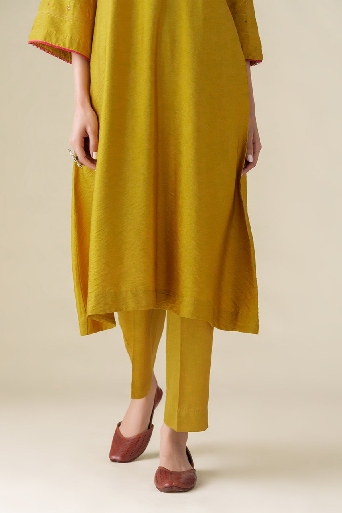 Mustard Embroidered Shriya Kurta Set