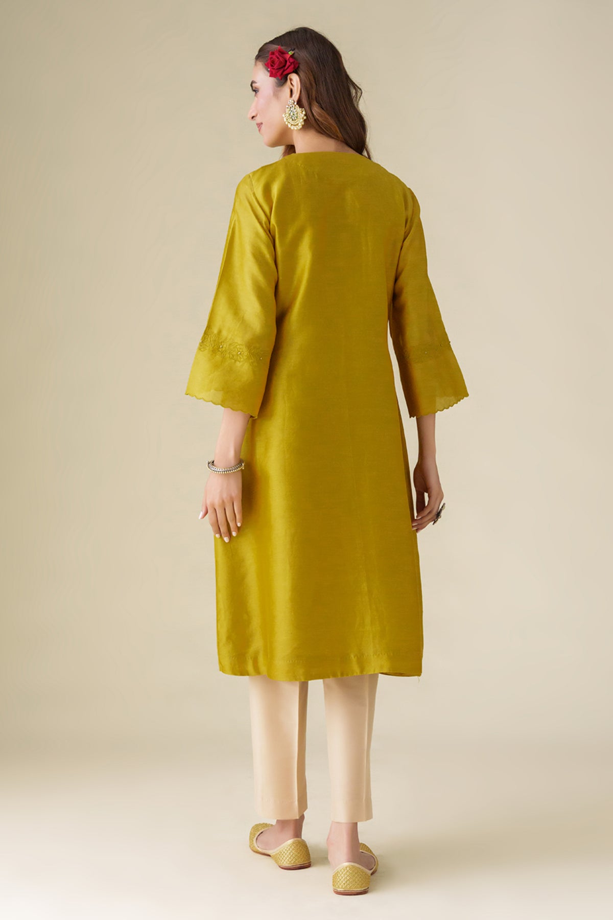 Mustard Floral Sarang Kurta Set