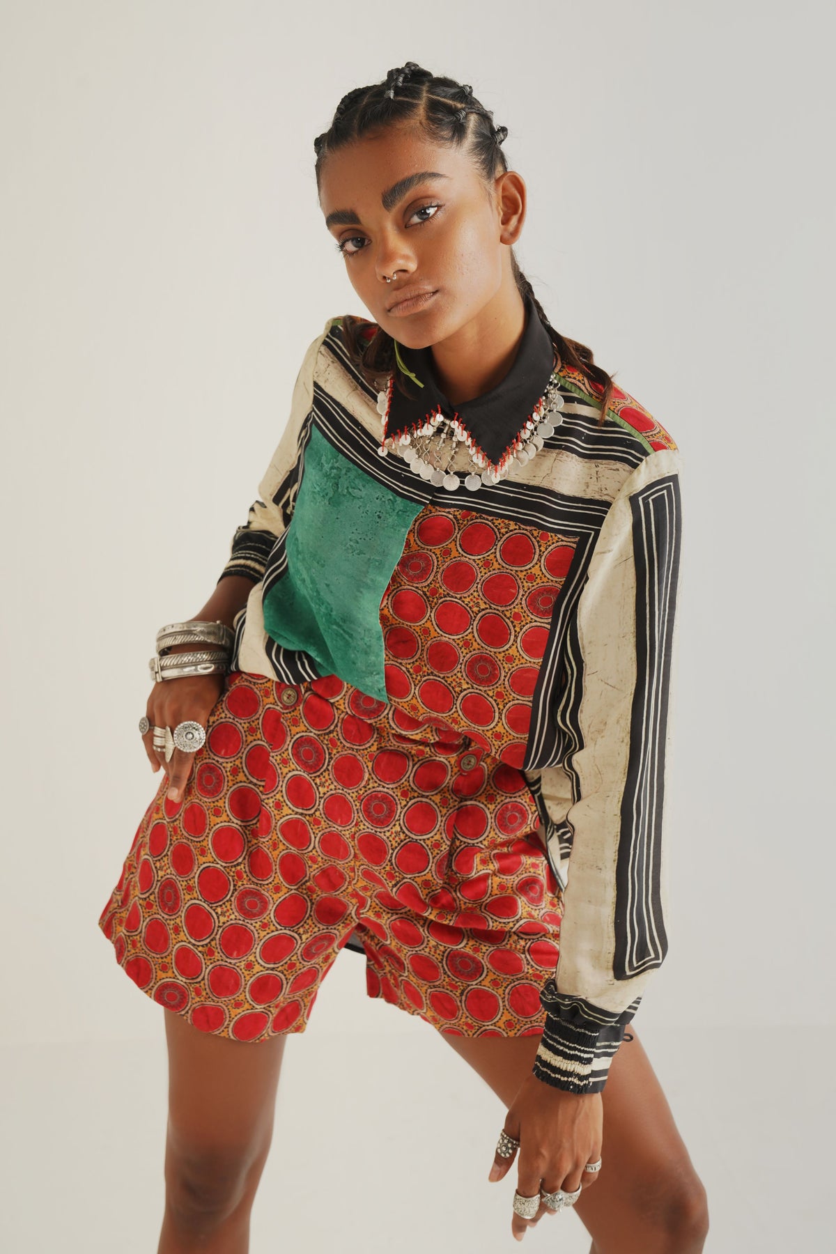 Atri straight shirt with manyu shorts