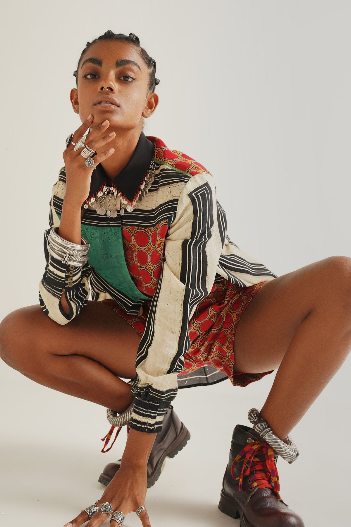 Atri straight shirt with manyu shorts