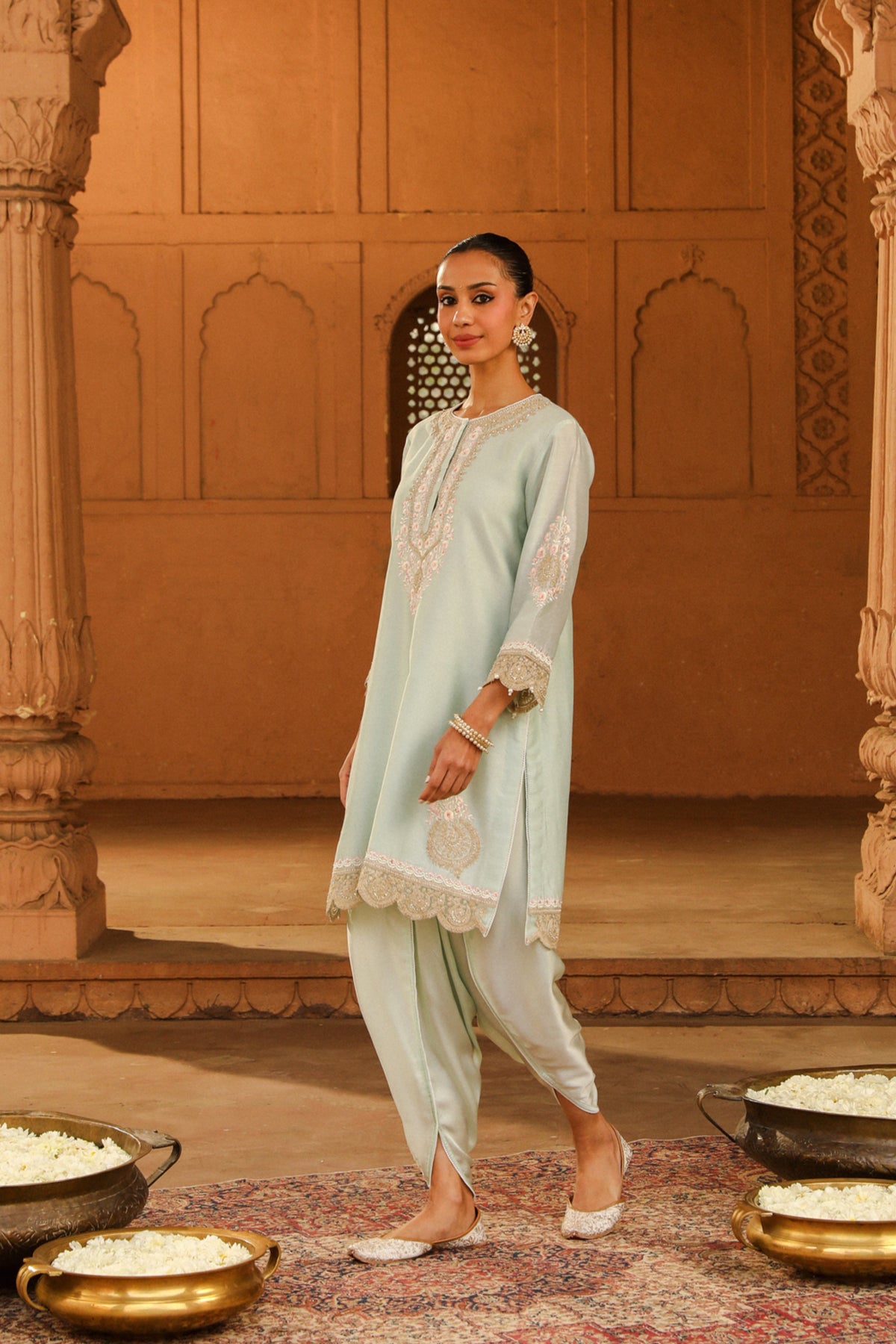 Misty Green Ernika Kurta Set
