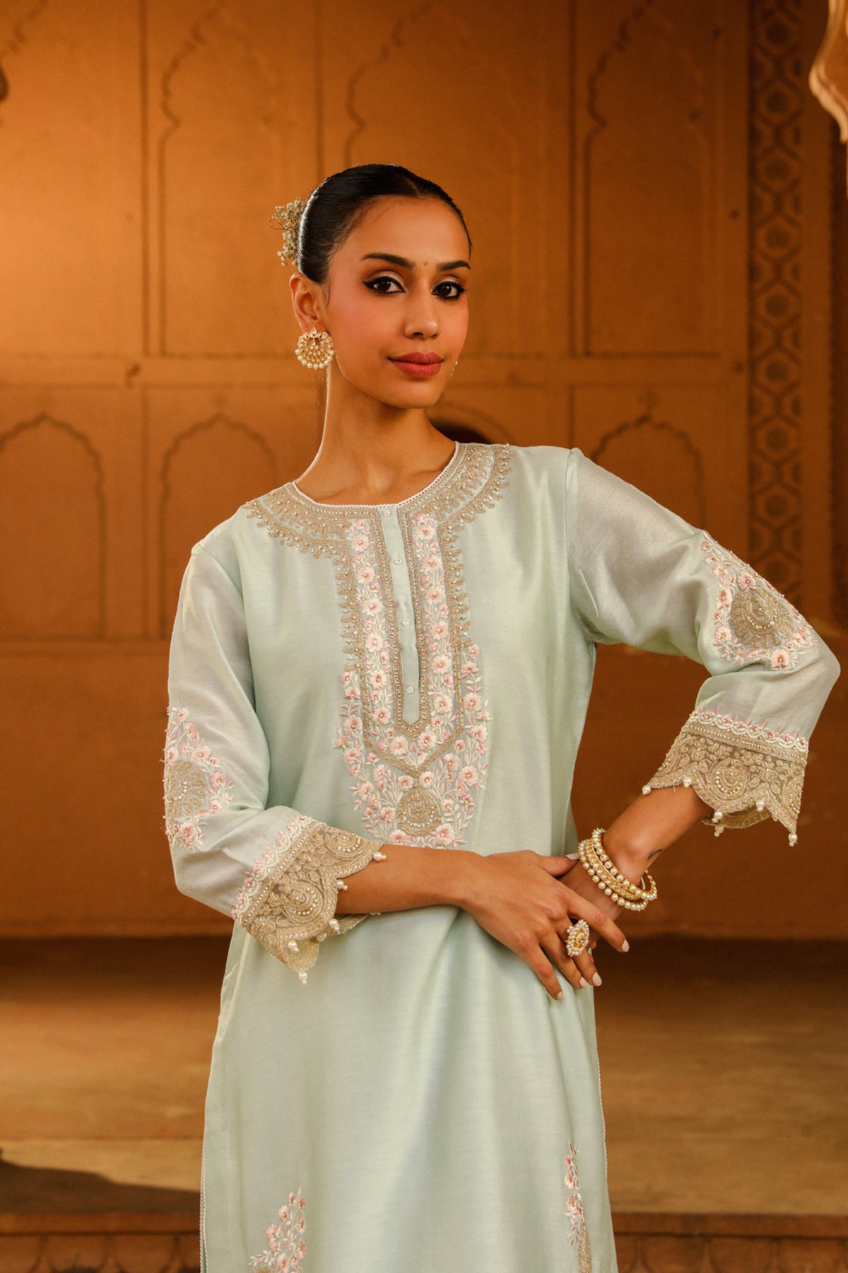Misty Green Ernika Kurta Set