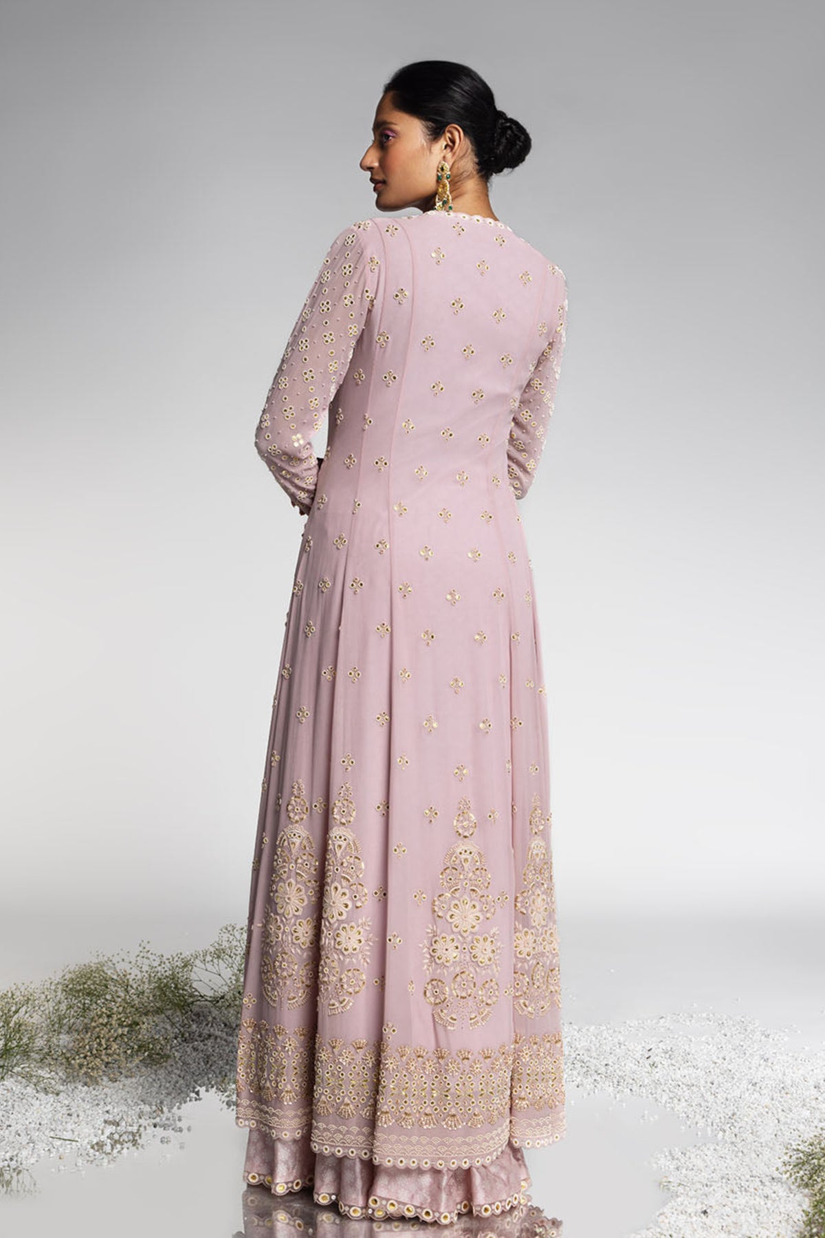 Mauve Georgette Anarkali Set