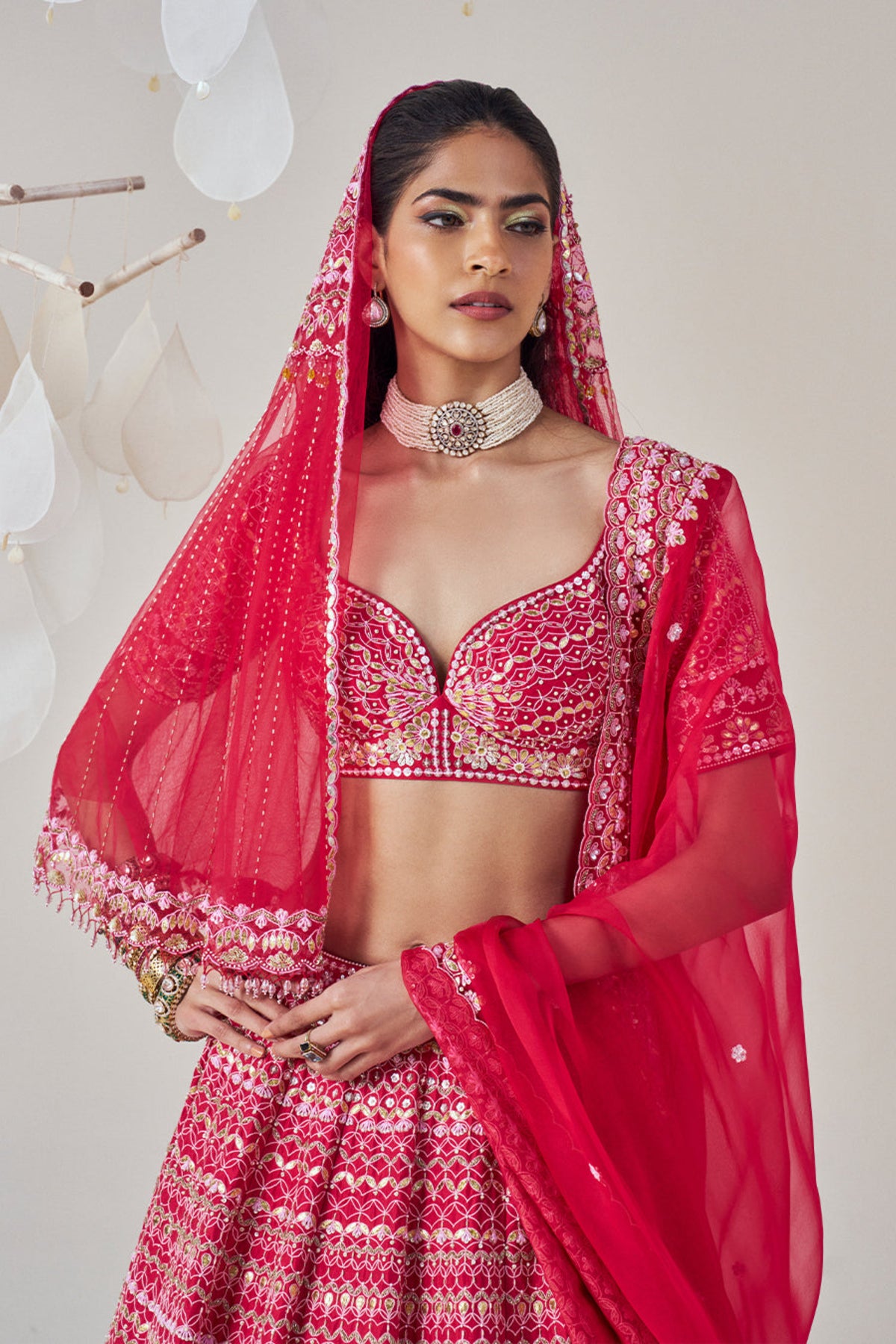 Ruby Red Lehenga Set