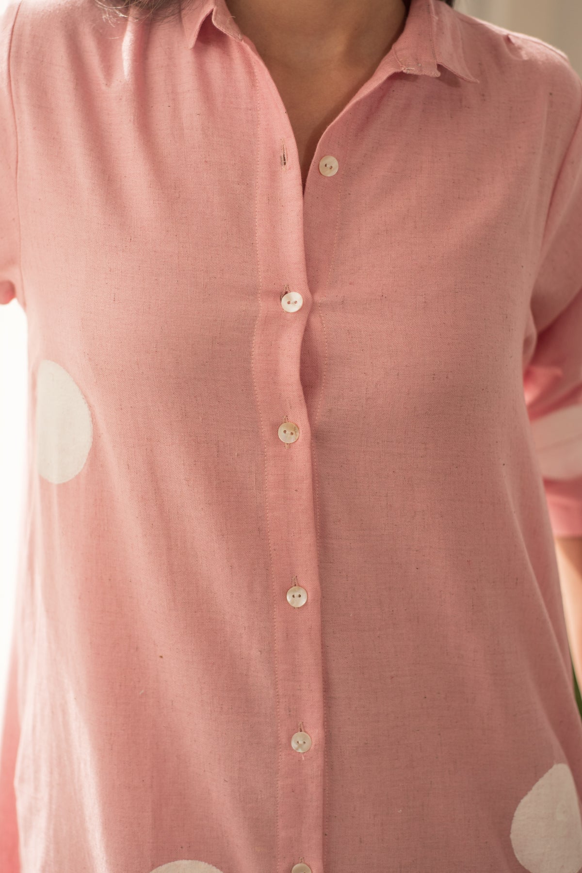 Pink Polka Shirt Dress