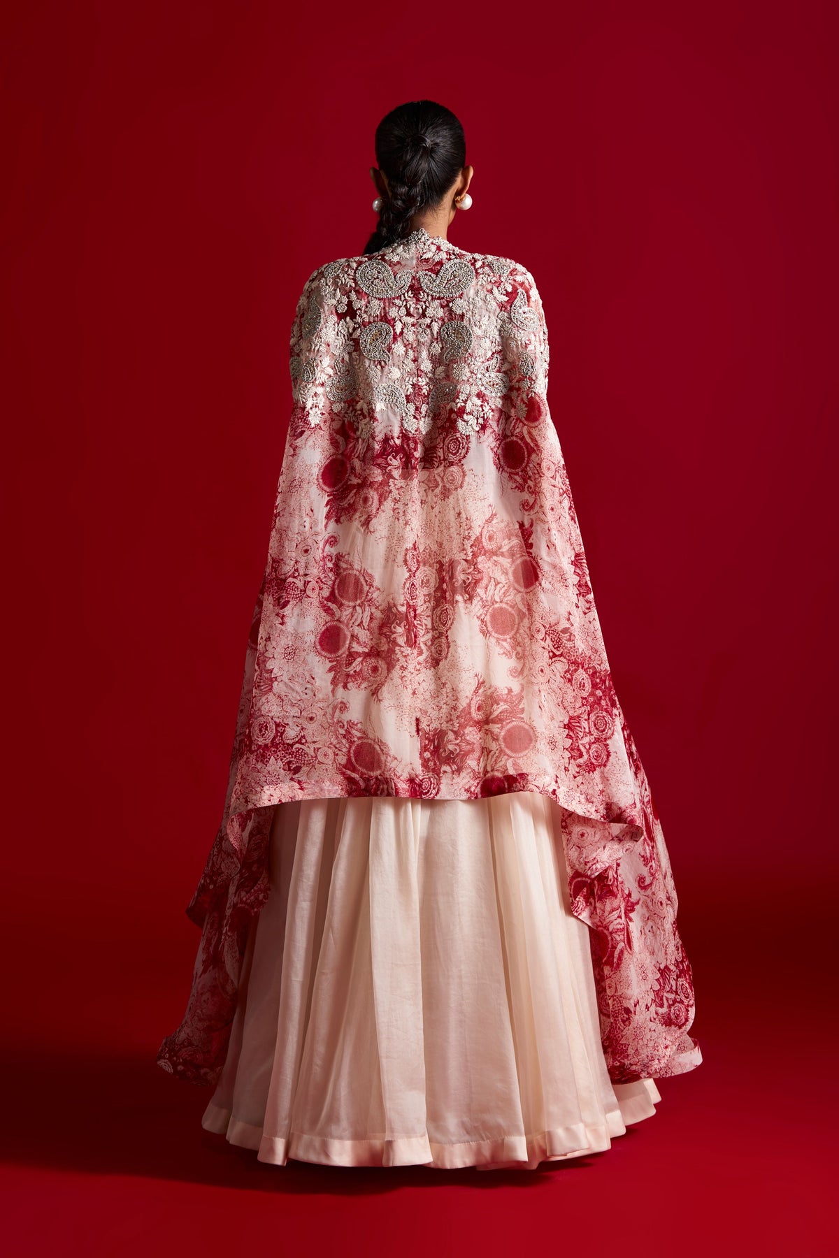 Ivory Lehenga and Cape Set