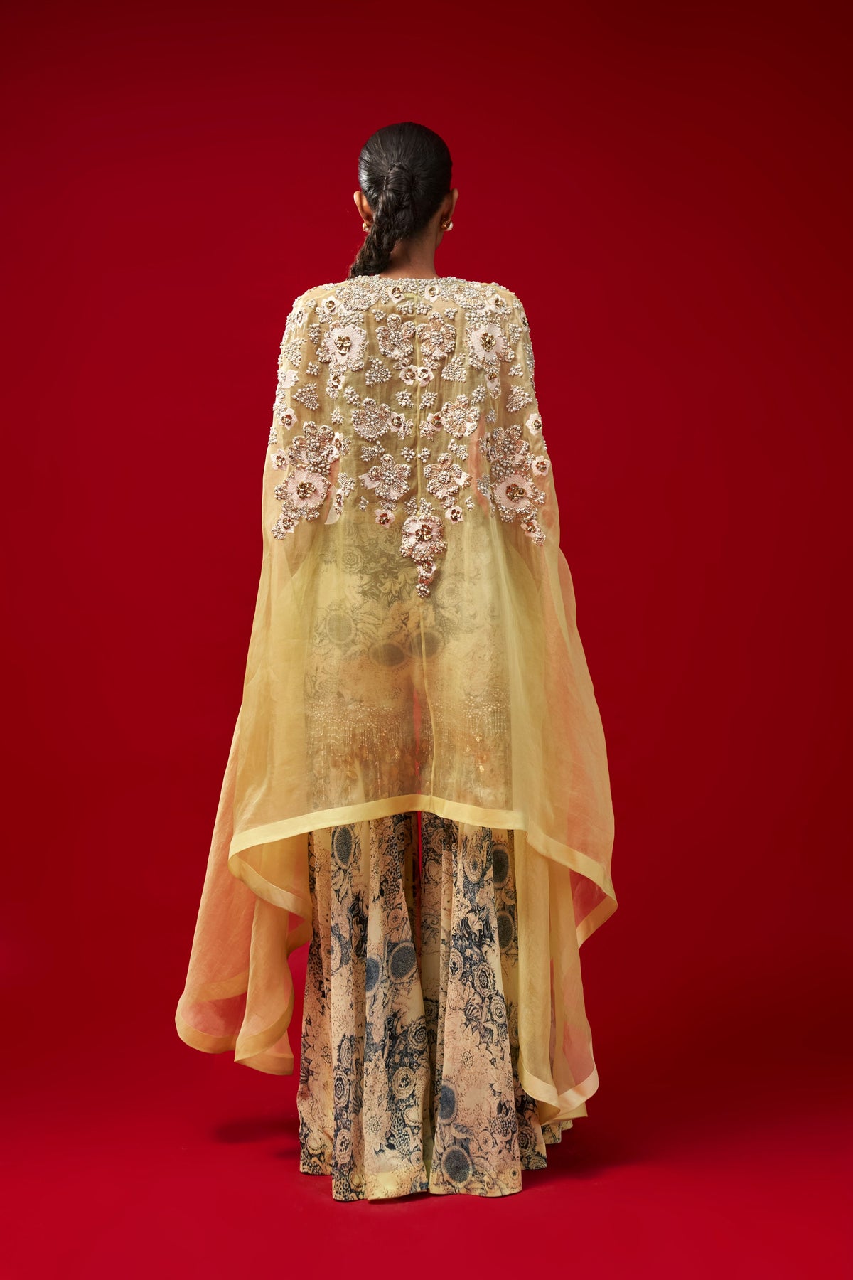 Cape and Sharara in Mint