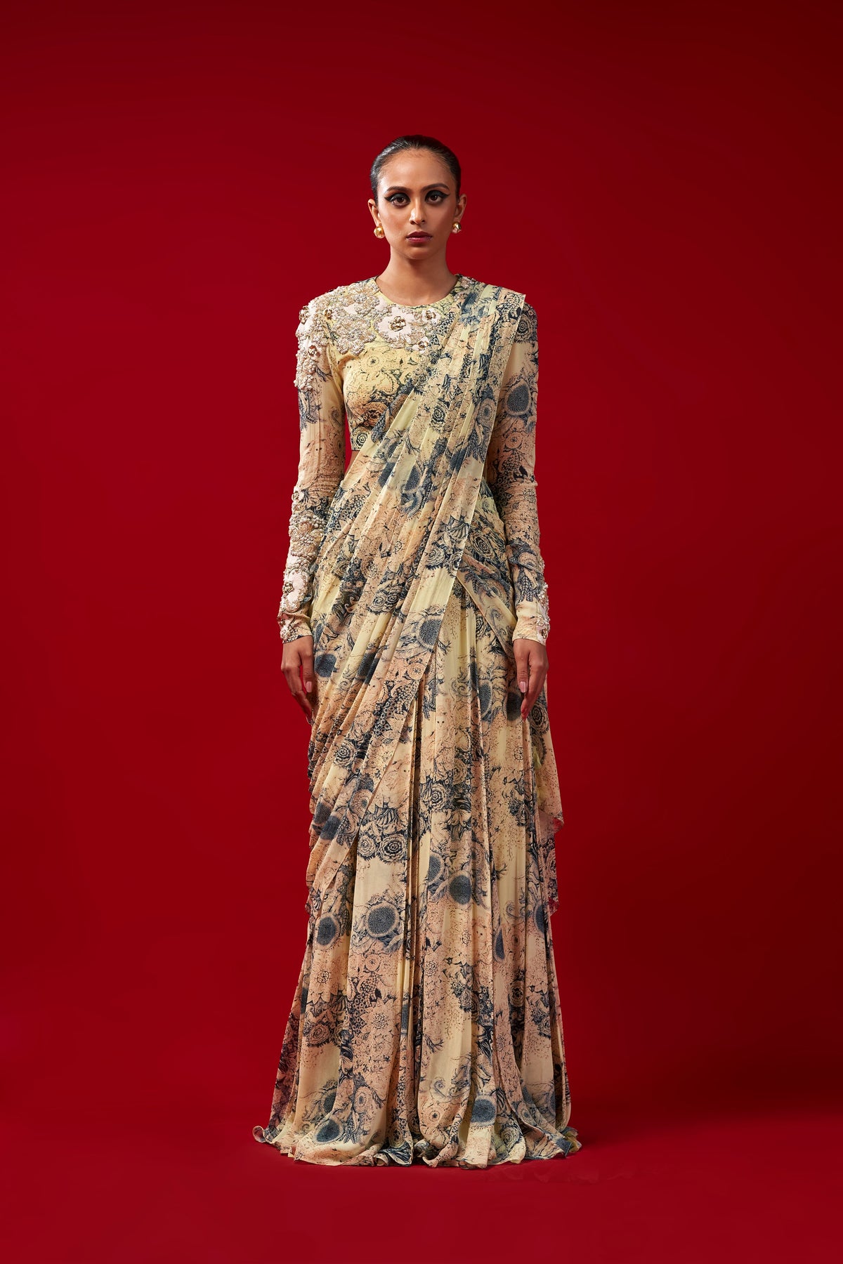 Floral Blossom Draped Saree