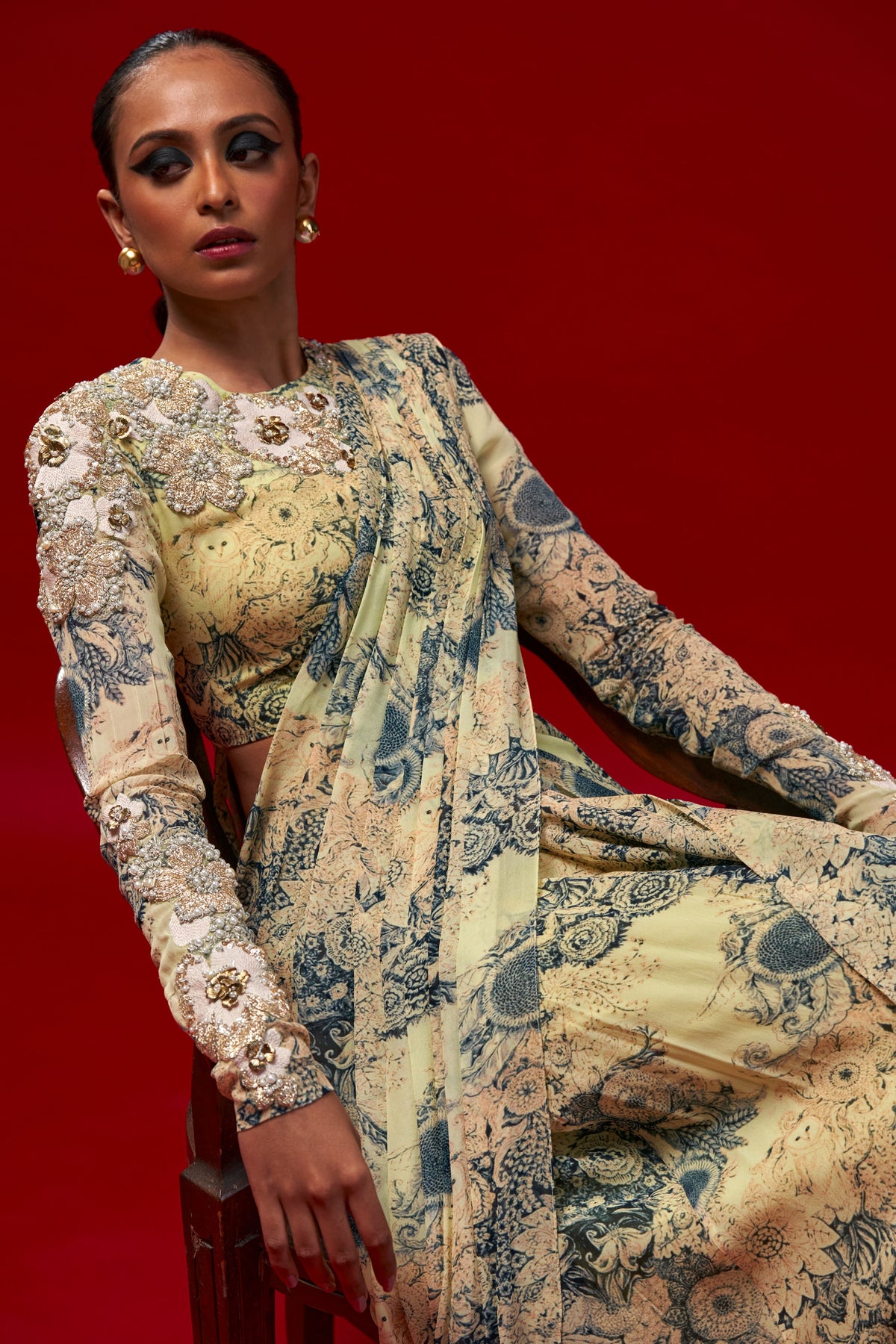 Floral Blossom Draped Saree