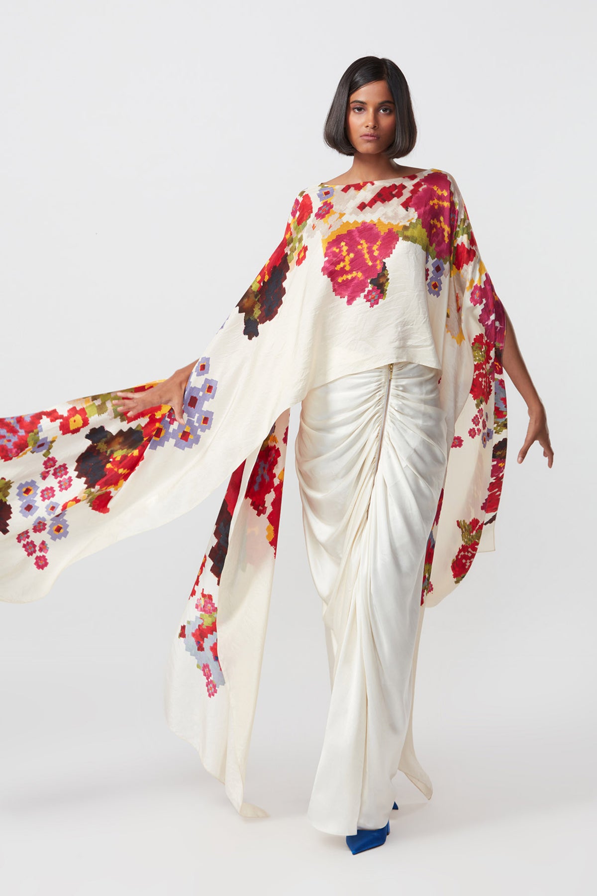 High Neck Kaftan Style Cape Set