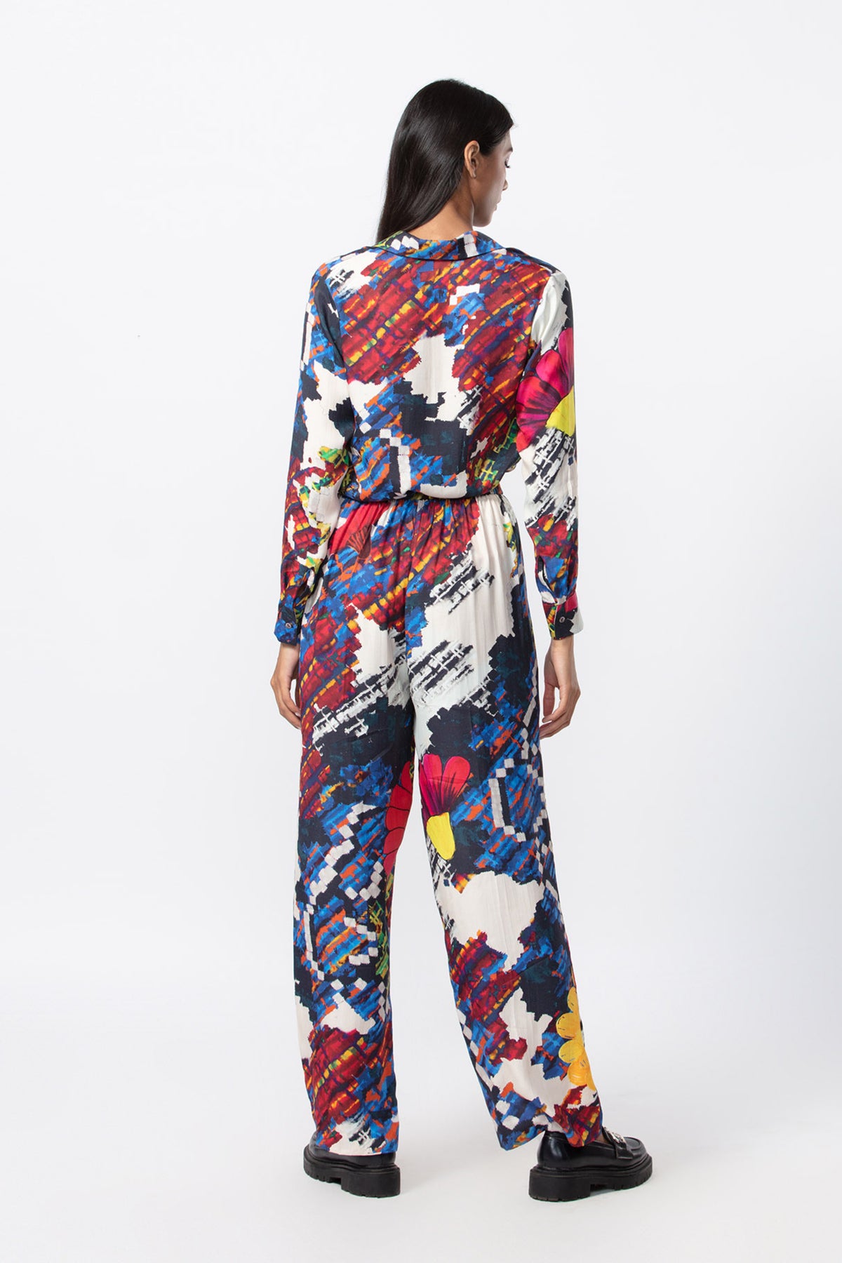 Satin Abstract Printed Co-ord Set