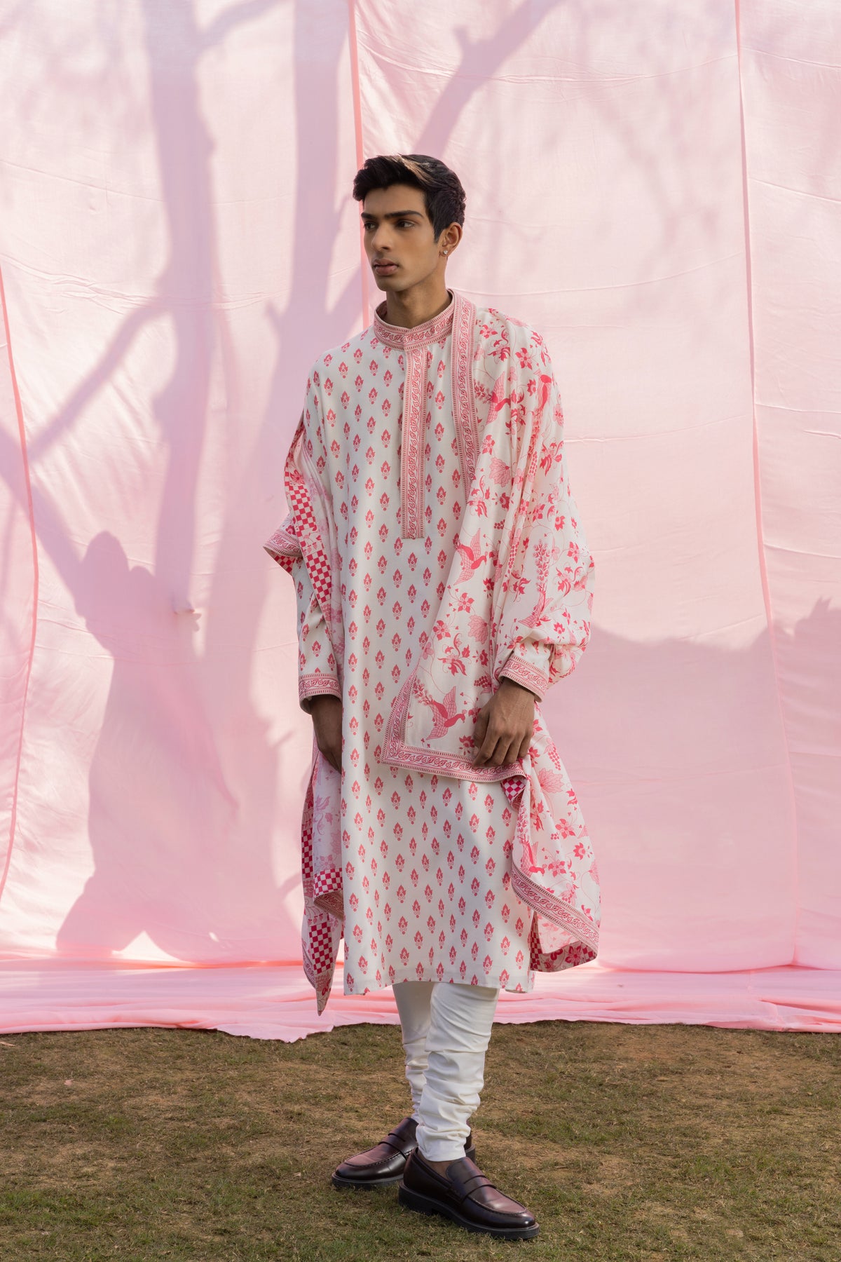 Ivory And Masoom Gulaabi Kurta Set