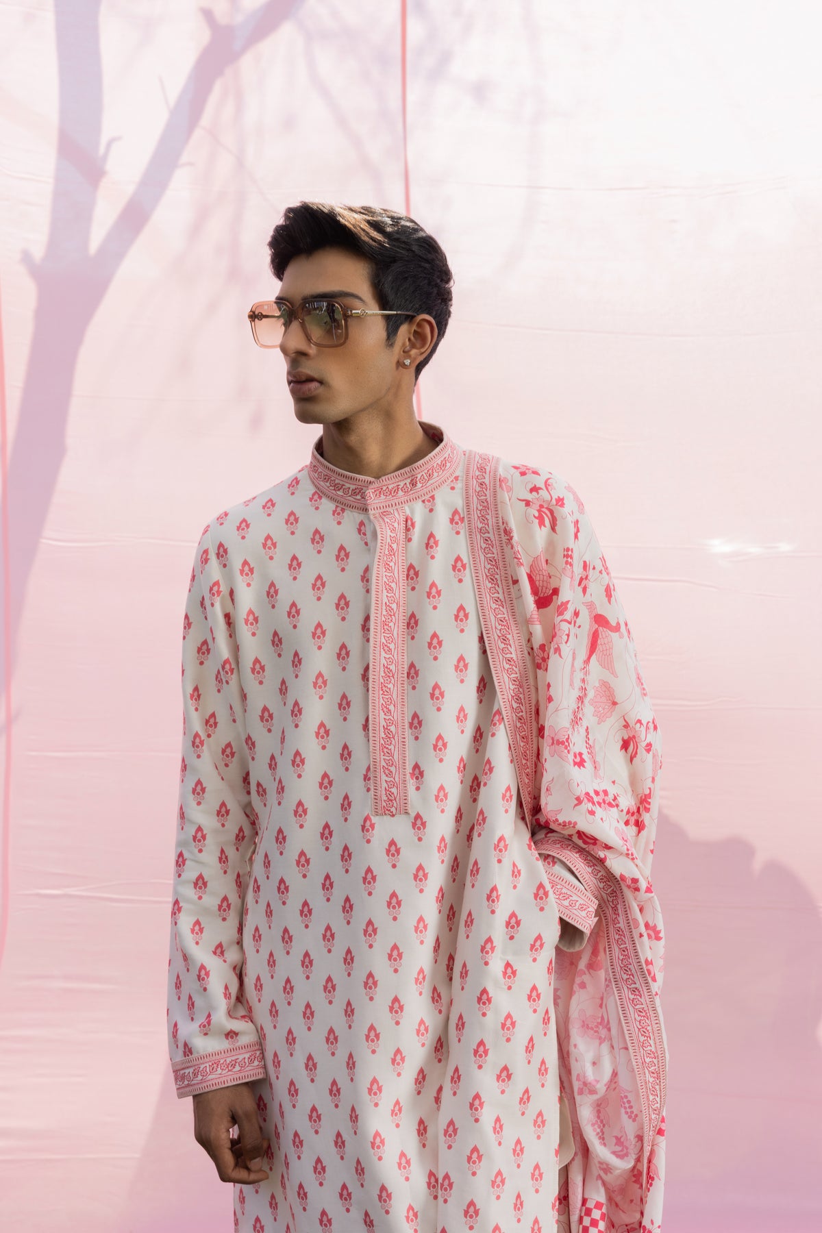 Ivory And Masoom Gulaabi Kurta Set