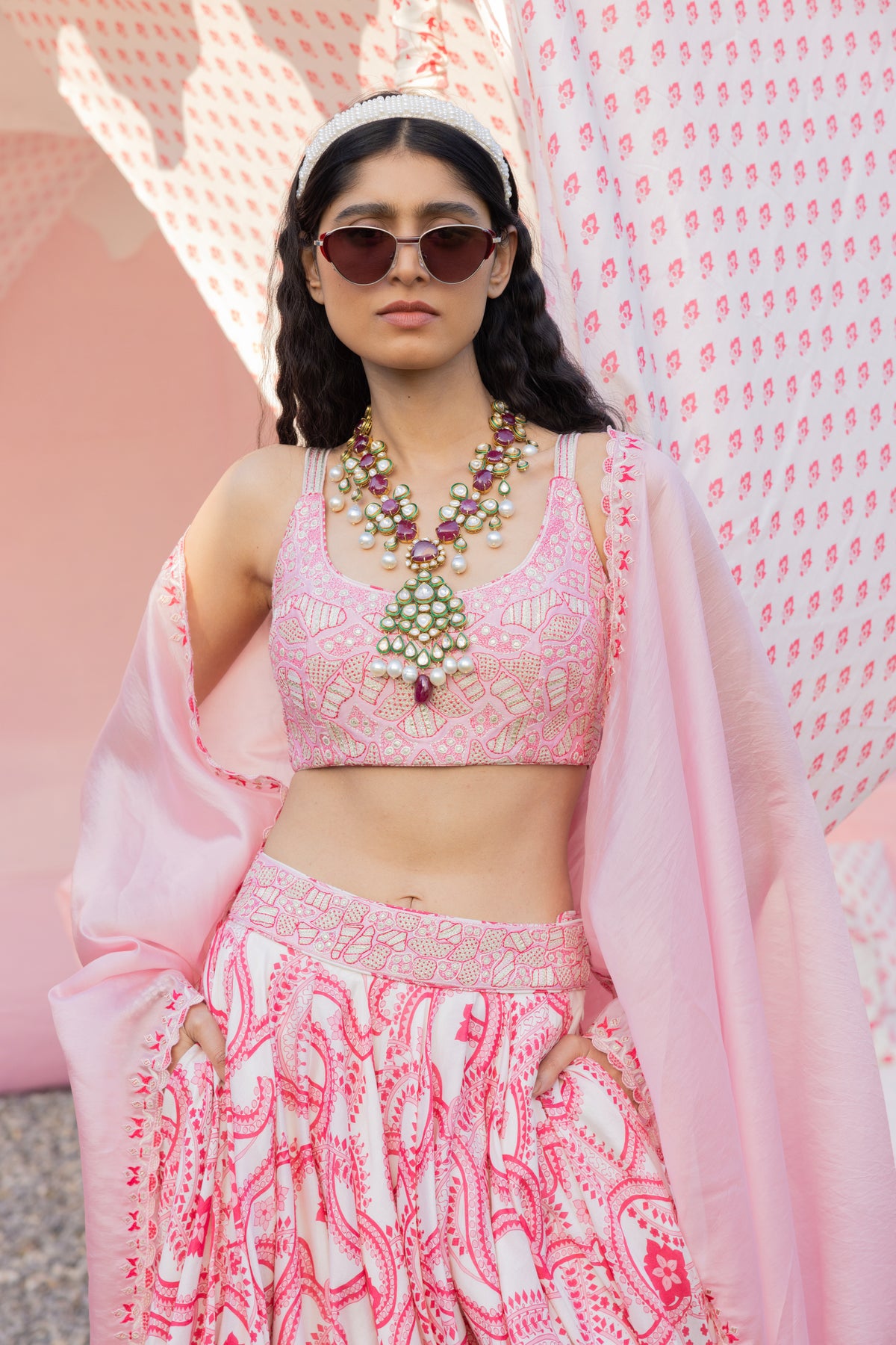 Patch  Printed Lehenga Set