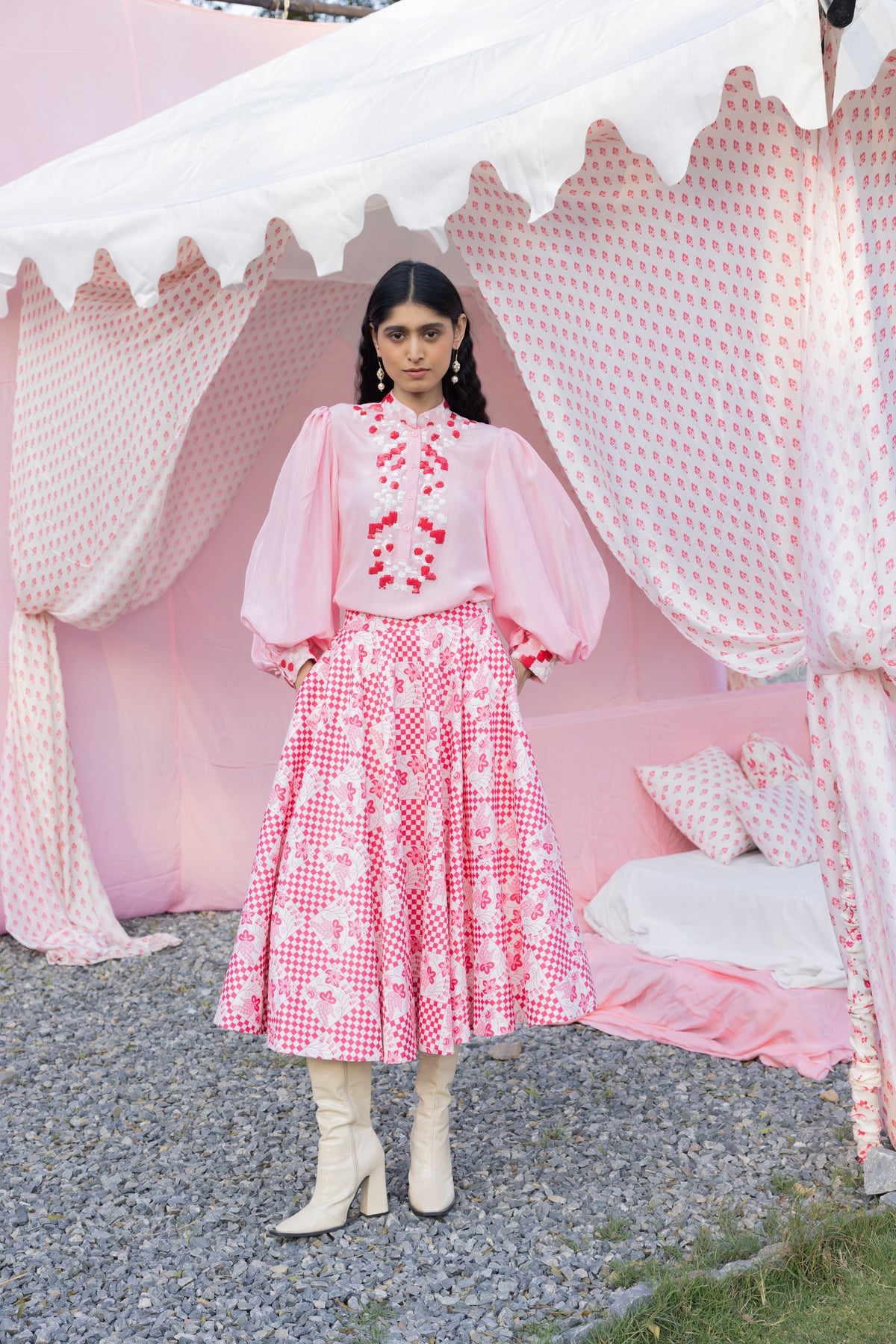 Masoom Gulabi Skirt Set