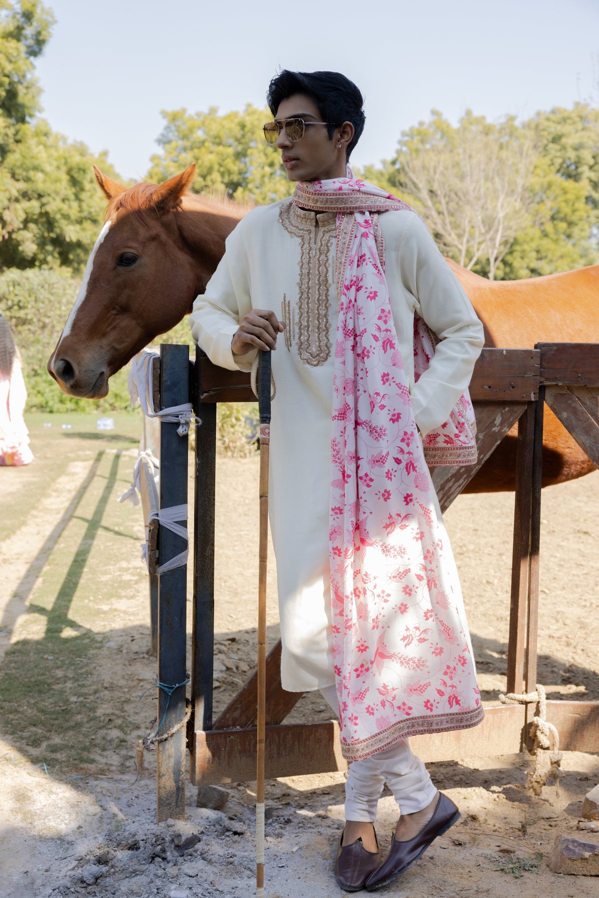 Ivory And Masoom Gulaabi Kurta Set