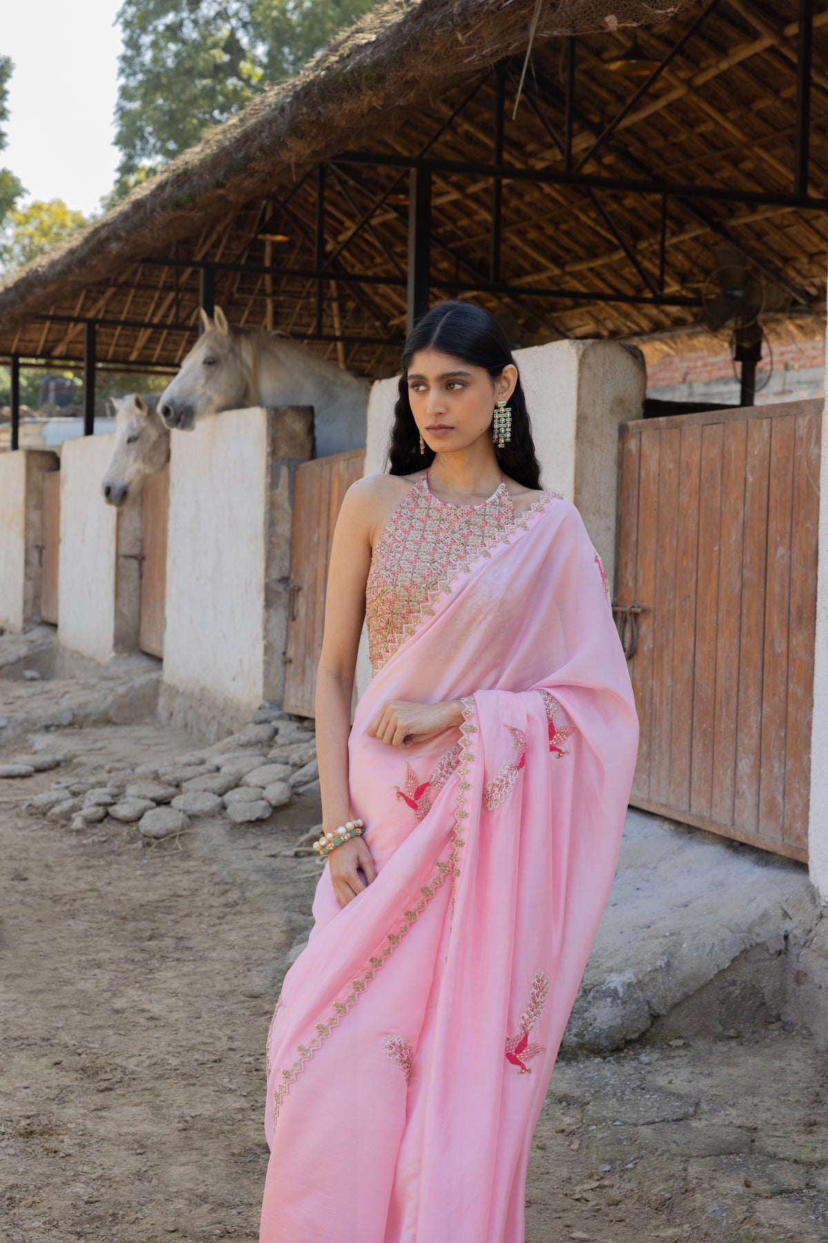 Masoom Gulaabi Saree Set